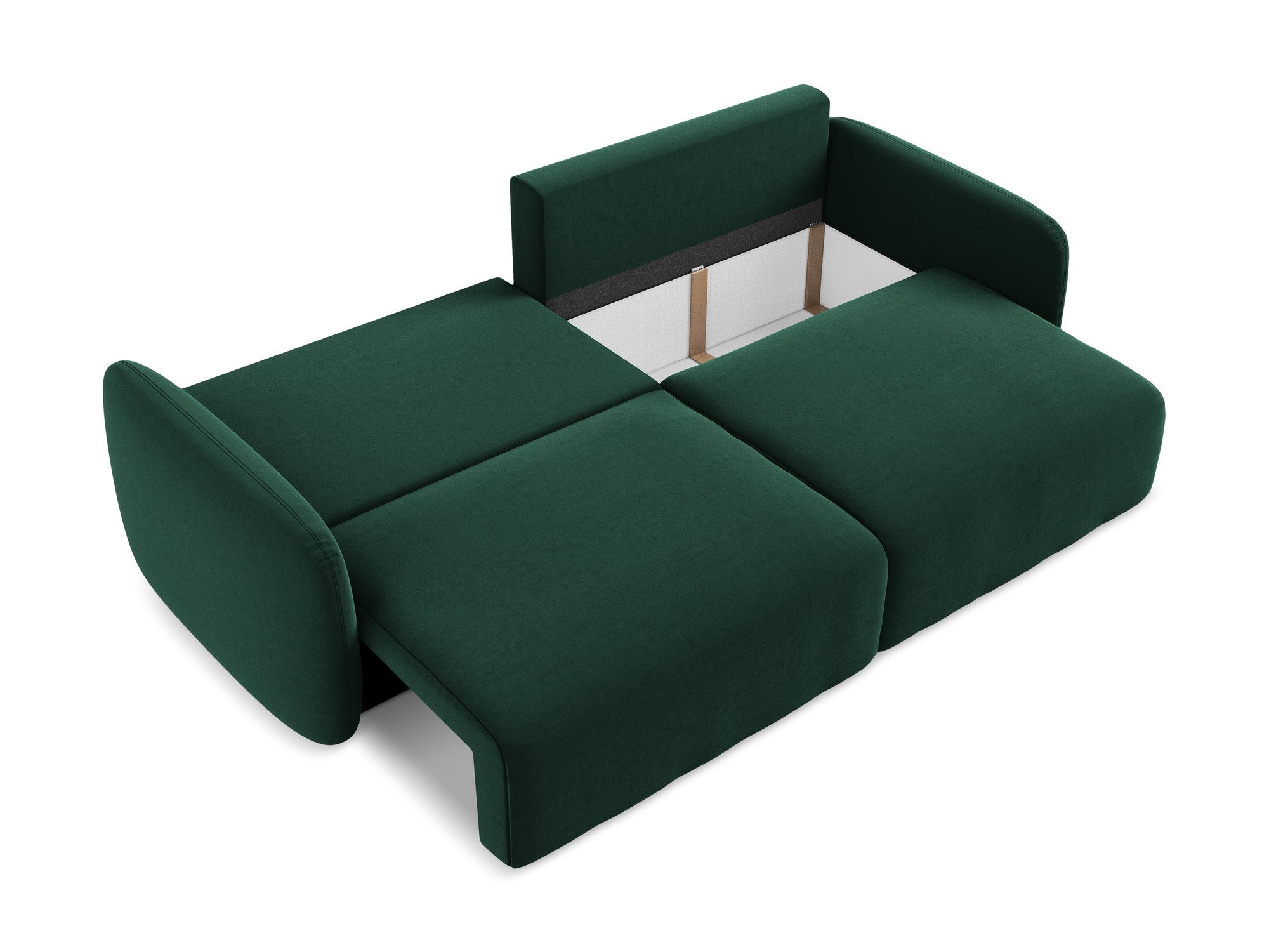 Velvet 3-Seater Sofa with Sleeping Function KALENA in Bottle Green