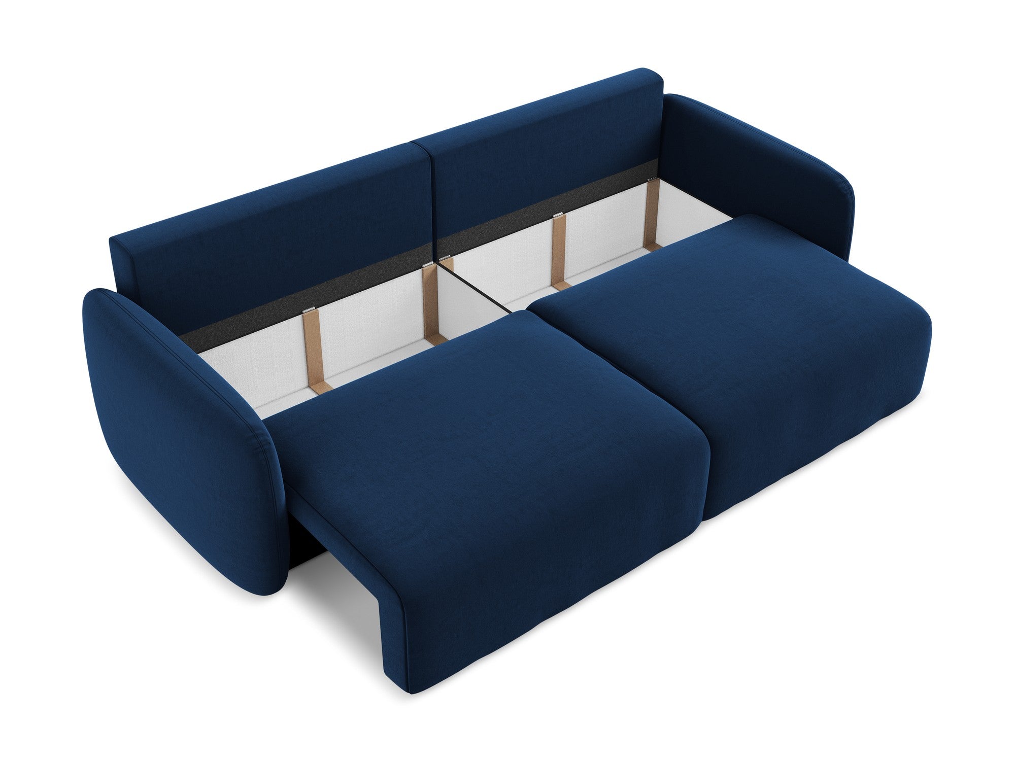 Velvet 3-Seater Sofa with Sleeping Function KALENA Royal Blue
