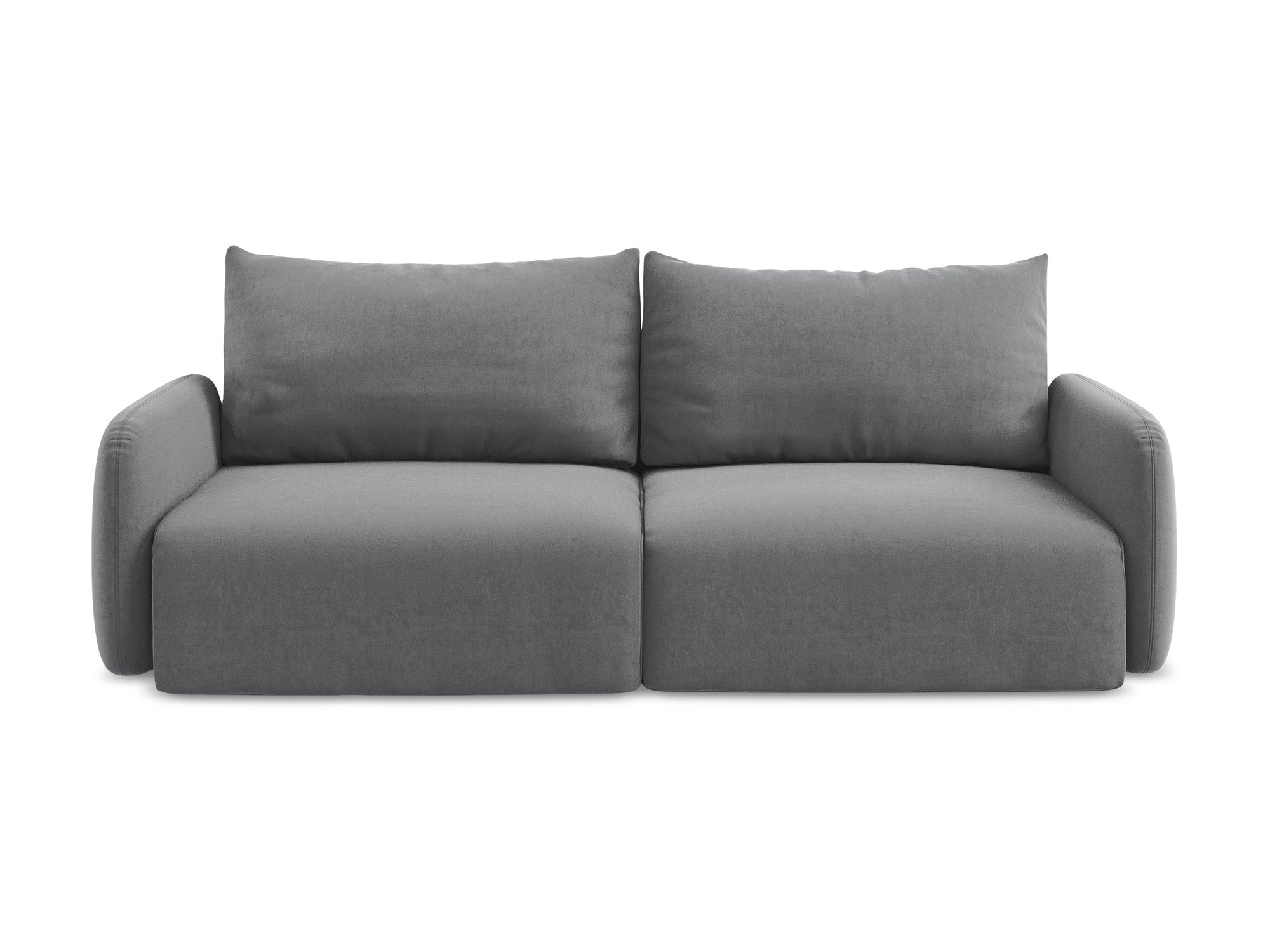 Sofa aus Samt für 3 Personen mit Schlaf-Funktion KALENA stahlgrau