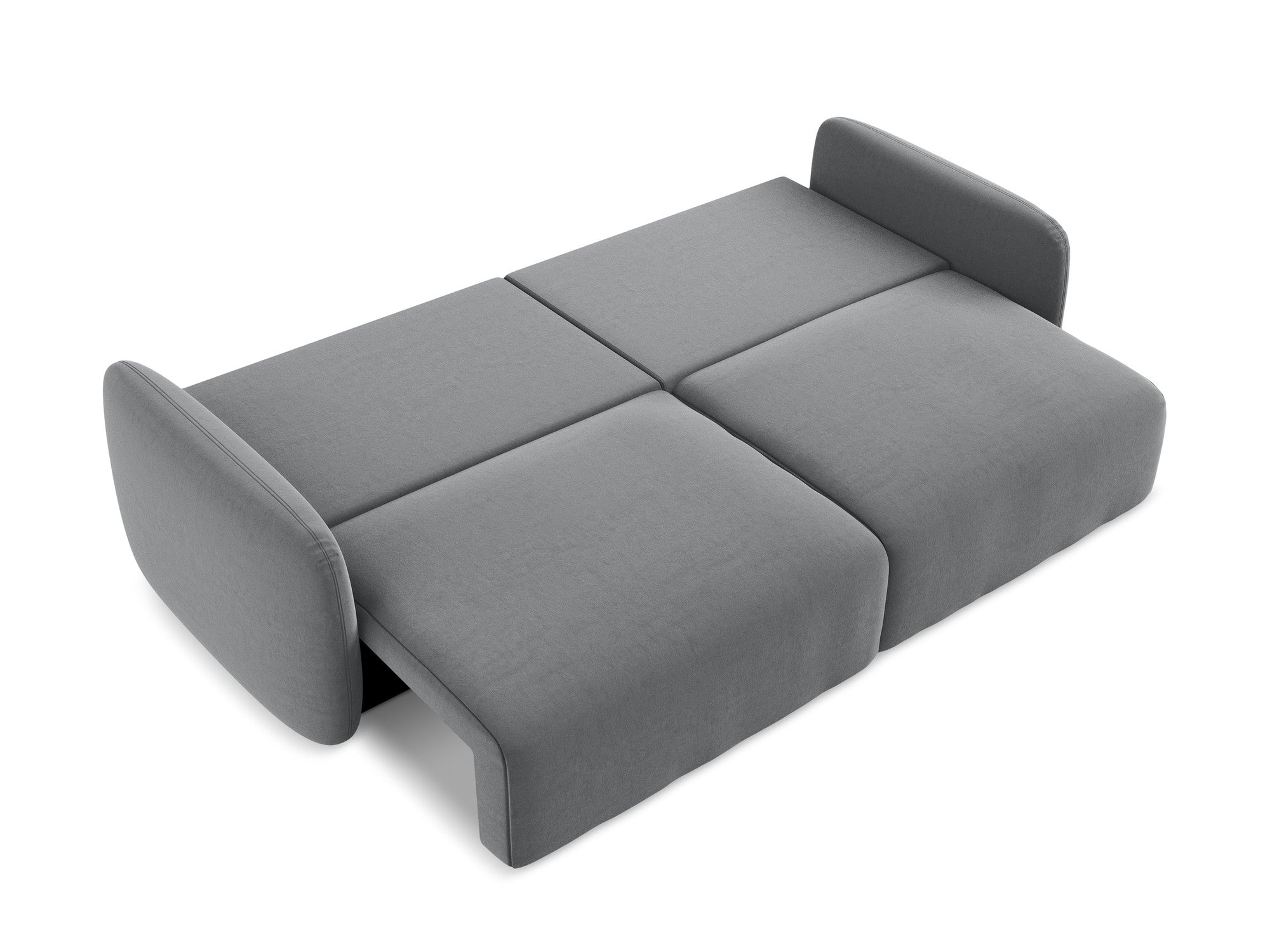 Sofa aus Samt für 3 Personen mit Schlaf-Funktion KALENA stahlgrau