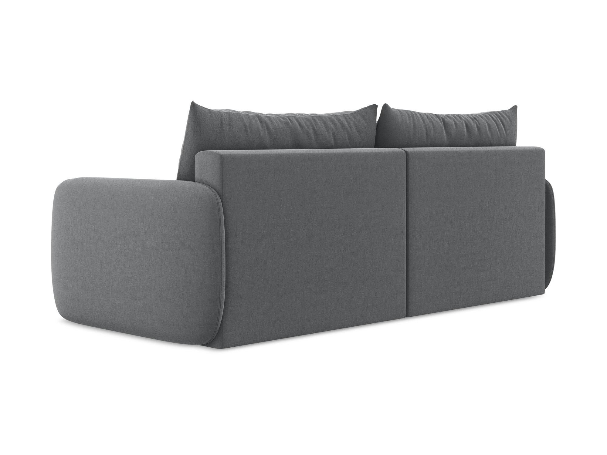 Sofa aus Samt für 3 Personen mit Schlaf-Funktion KALENA stahlgrau