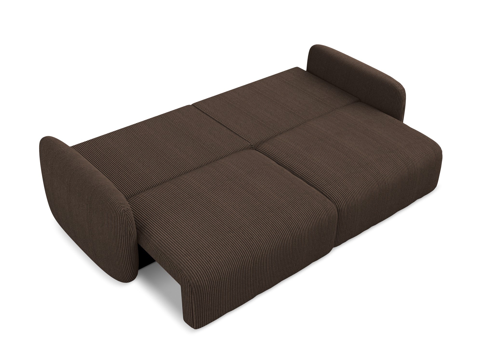 3-Seater Sofa with Sleeping Function KALENA Chocolate Corduroy