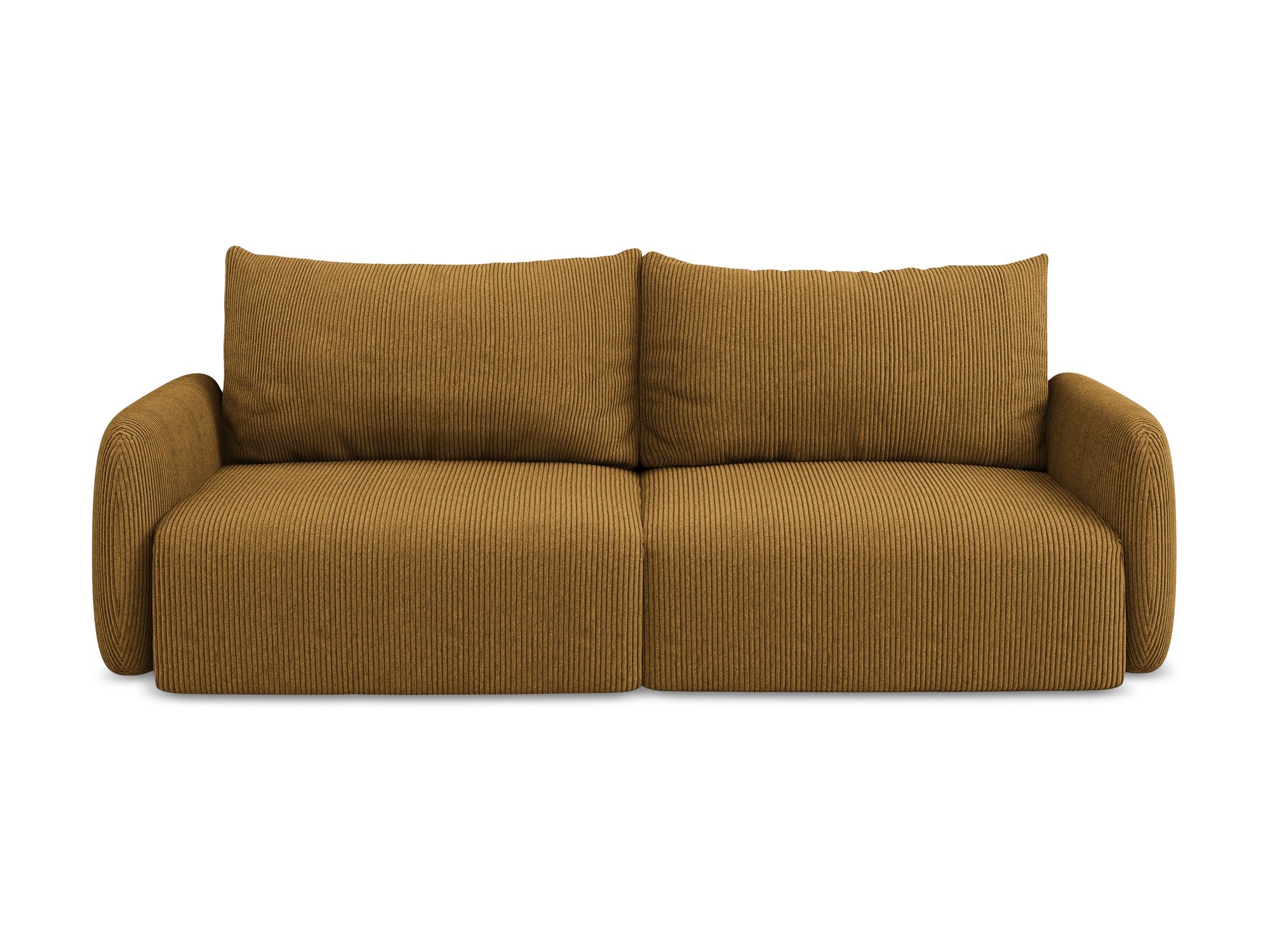 3-Seater Sofa with Sleeping Function KALENA Mustard Corduroy