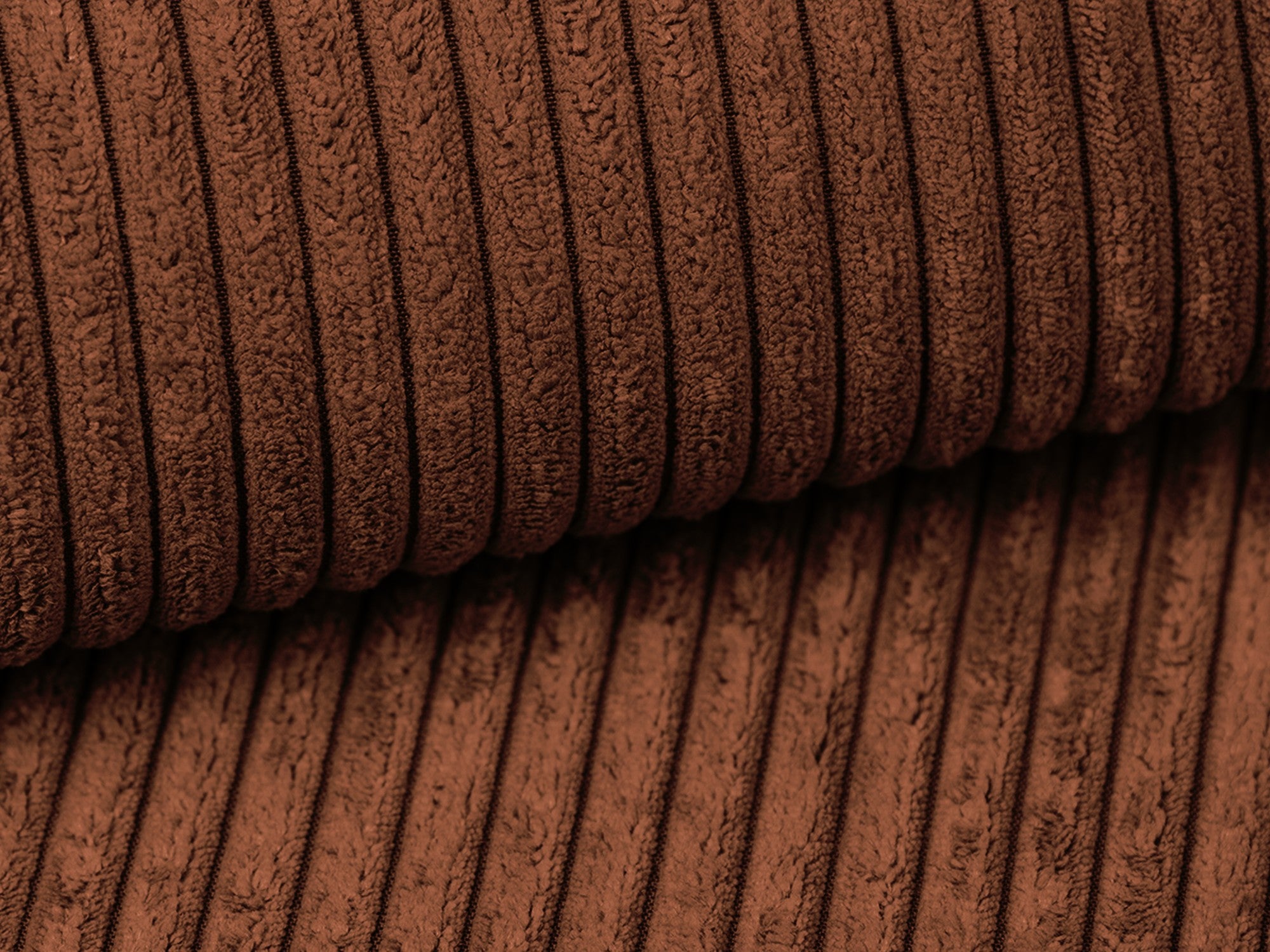 Sofa 3-osobowa z funkcją spania KALENA terakota sztruks