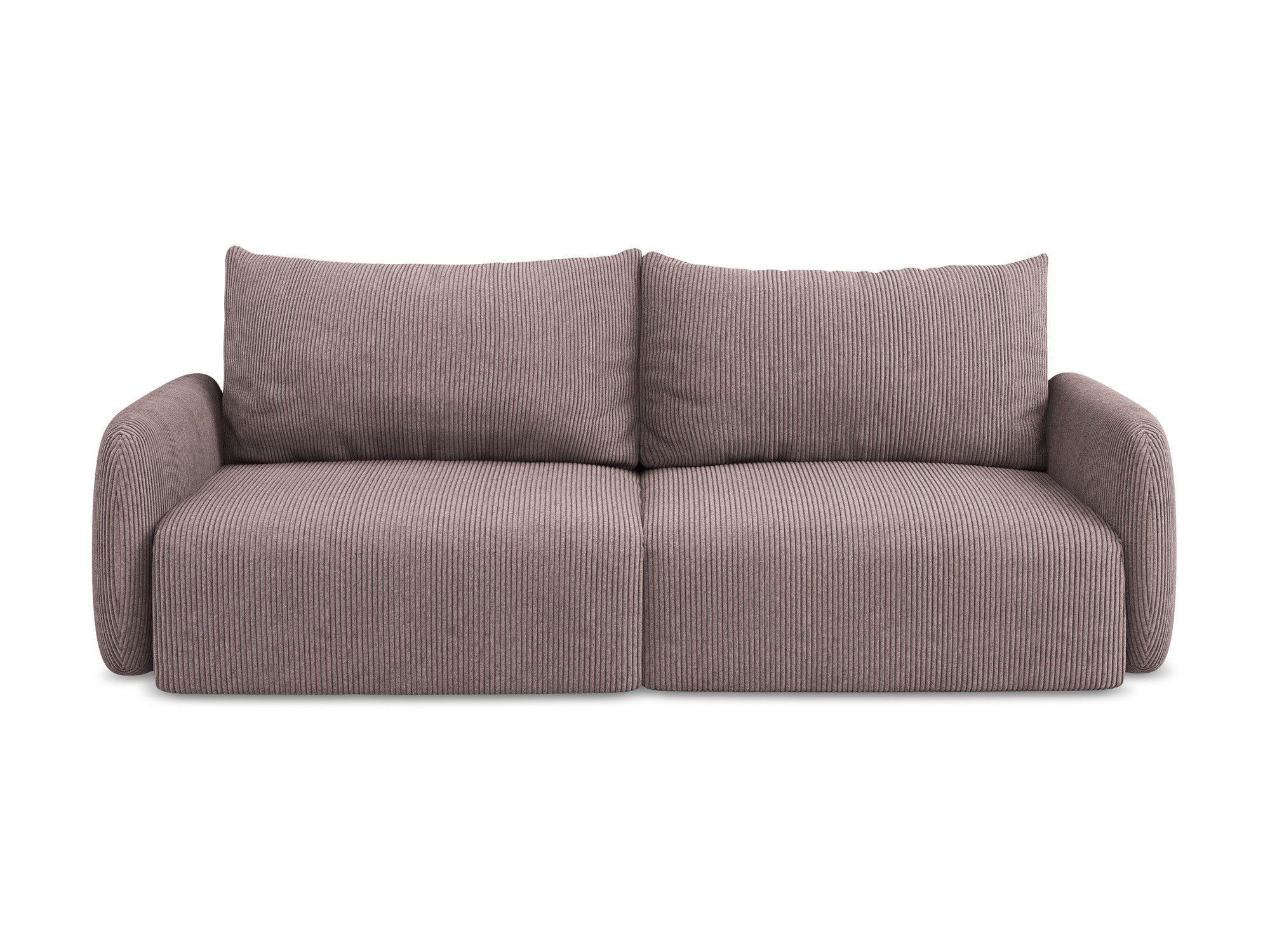 Sofa für 3 Personen mit Schlaf-Funktion KALENA in gedämpftem rosa Cord