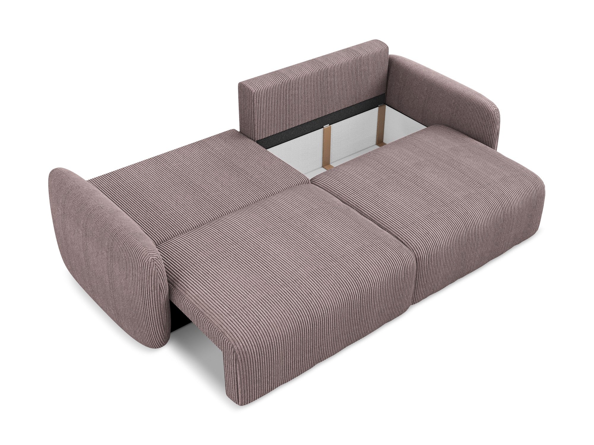 Sofa für 3 Personen mit Schlaf-Funktion KALENA in gedämpftem rosa Cord