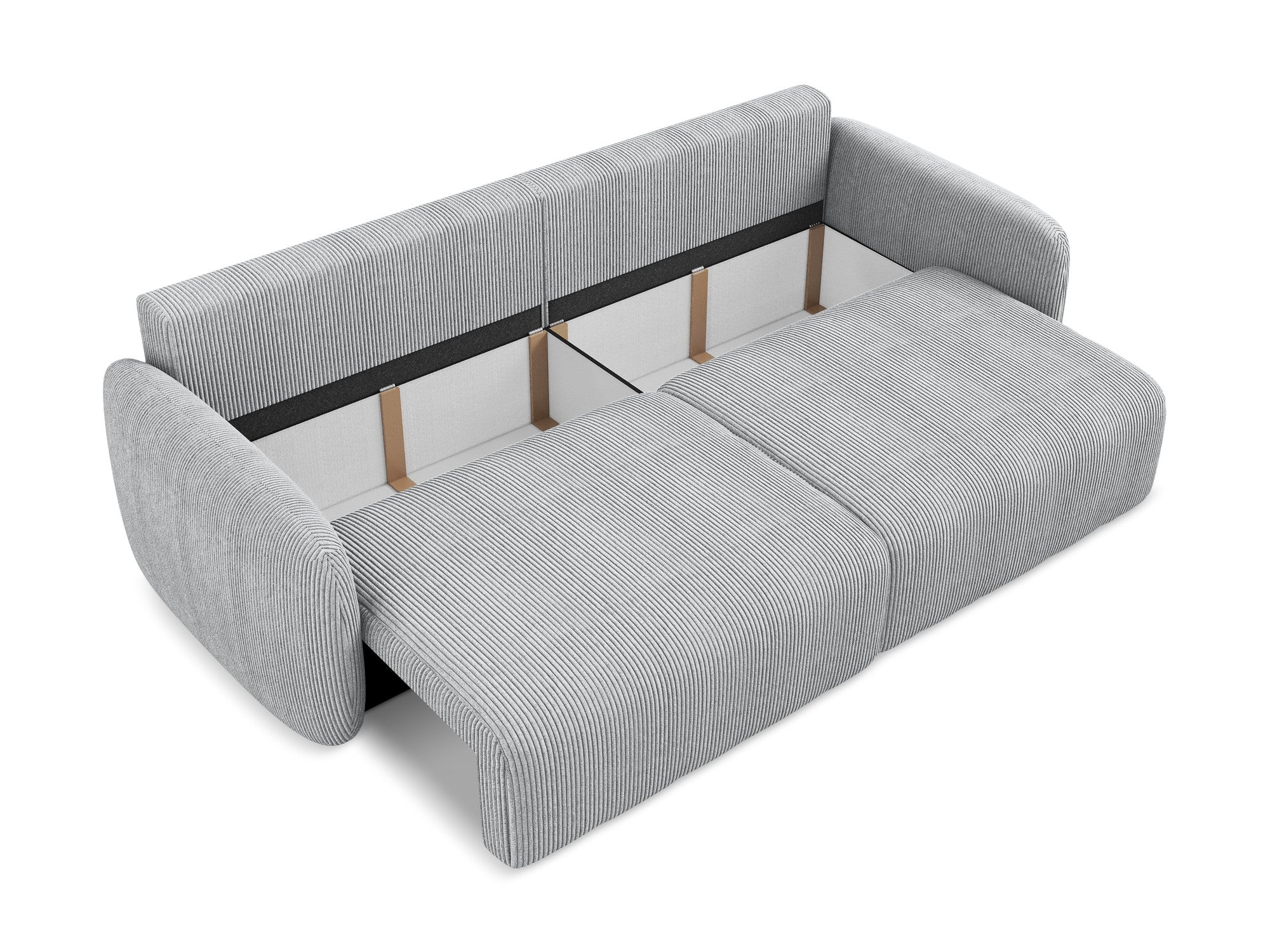3-Seater Sofa with Sleeping Function KALENA Light Gray Corduroy
