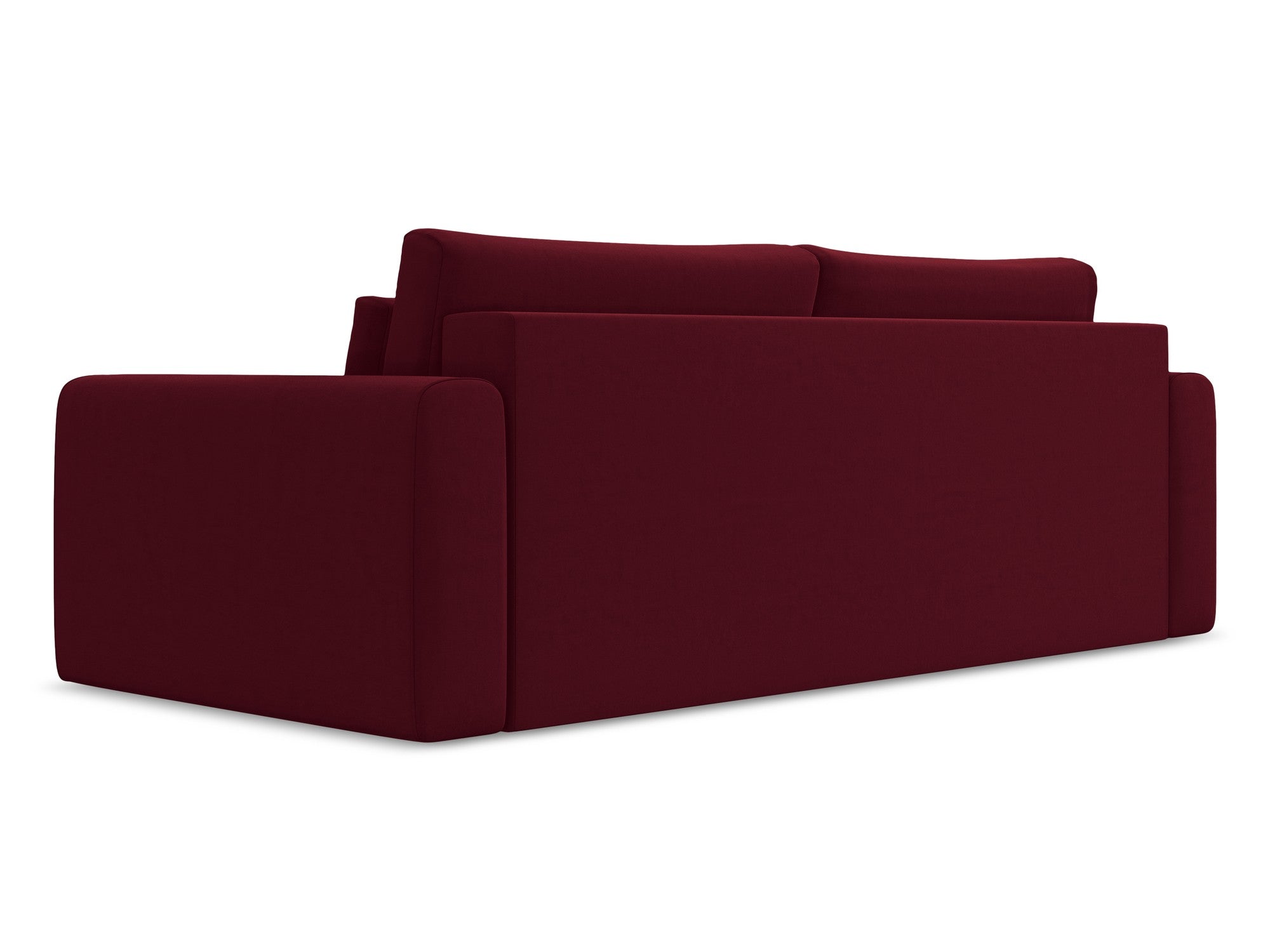 Sofa aksamitna 3-osobowa z funkcją spania KAPUA burgundowy