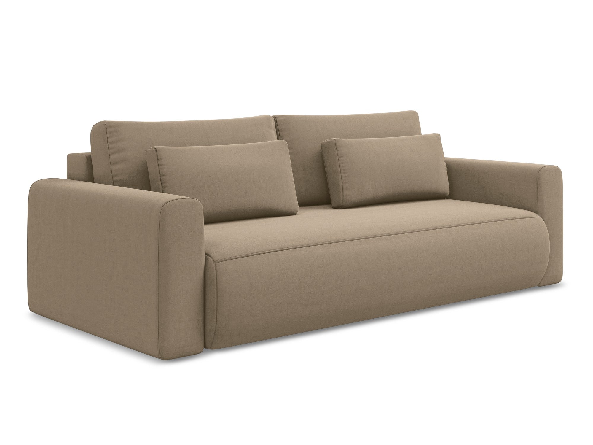Velvet 3-Seater Sofa with Sleeping Function KAPUA Dark Beige