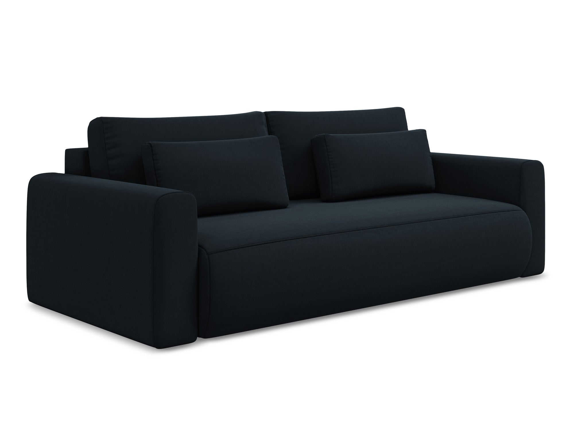 Sofa aksamitna 3-osobowa z funkcją spania KAPUA granat królewski