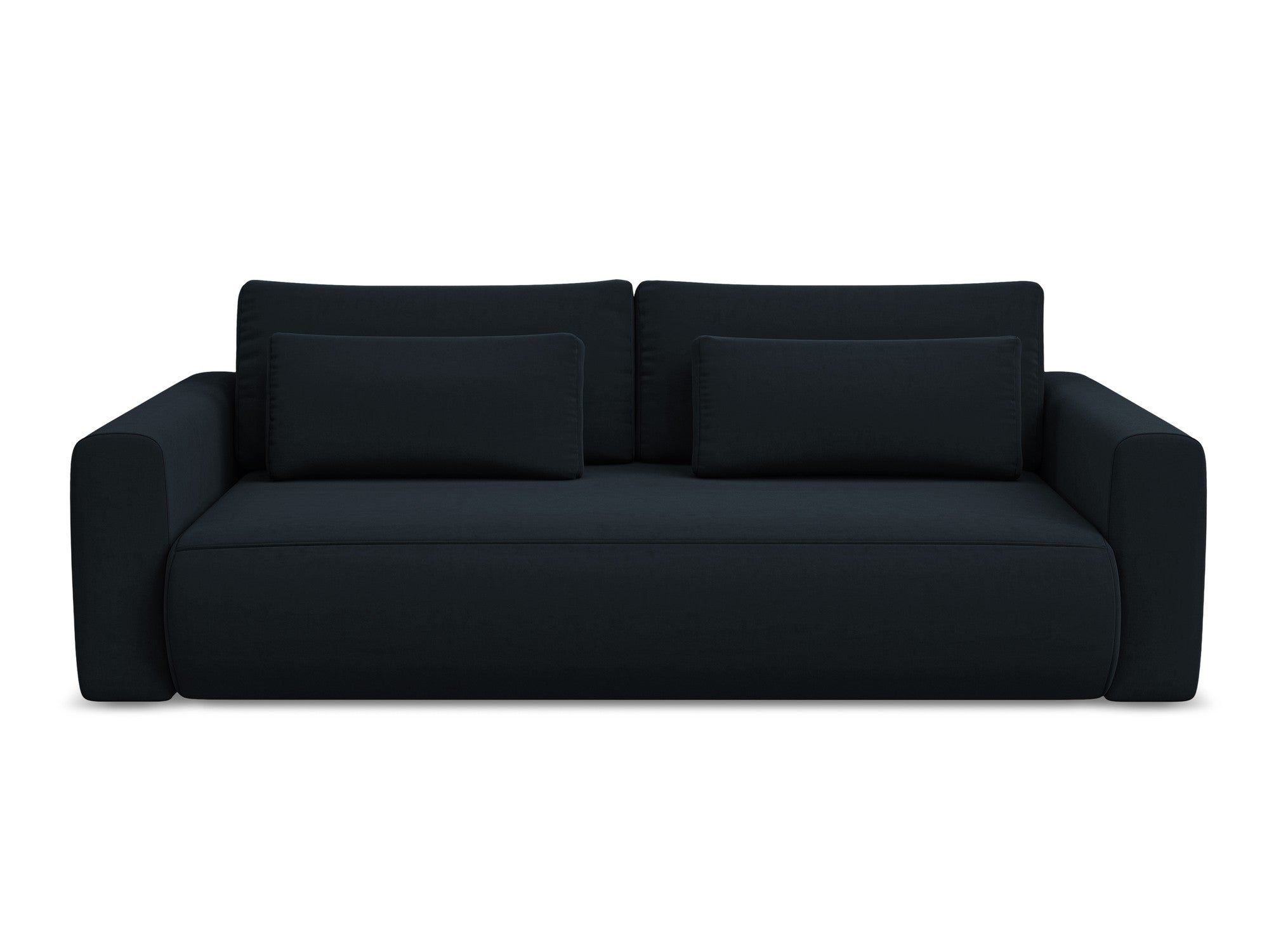 Sofa aksamitna 3-osobowa z funkcją spania KAPUA granat królewski
