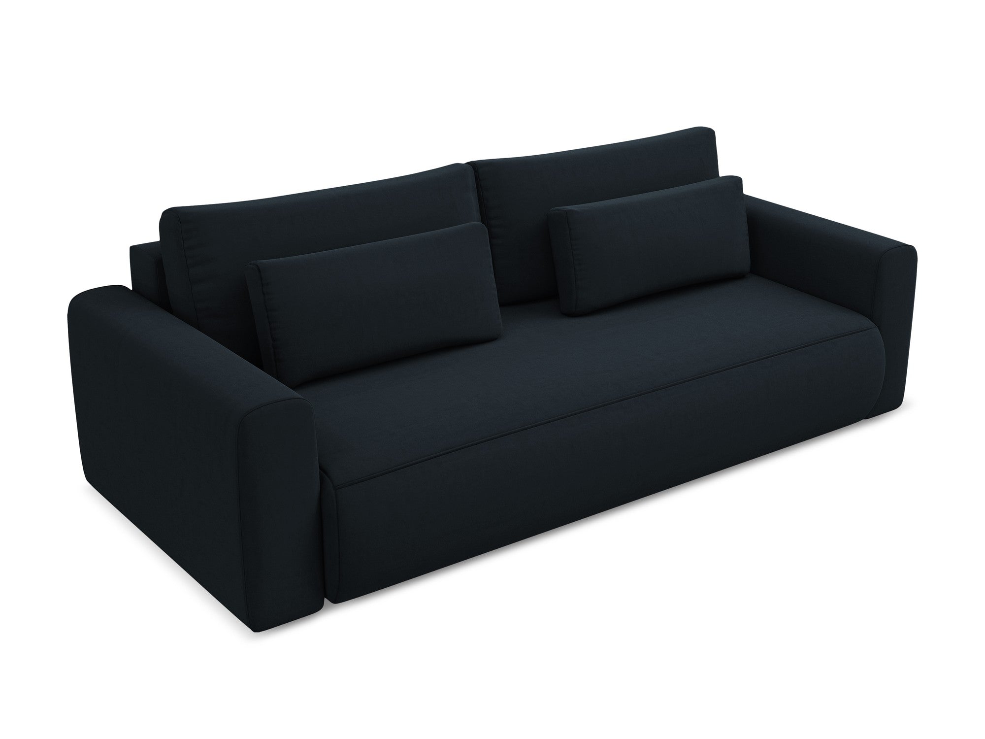 Sofa aksamitna 3-osobowa z funkcją spania KAPUA granat królewski