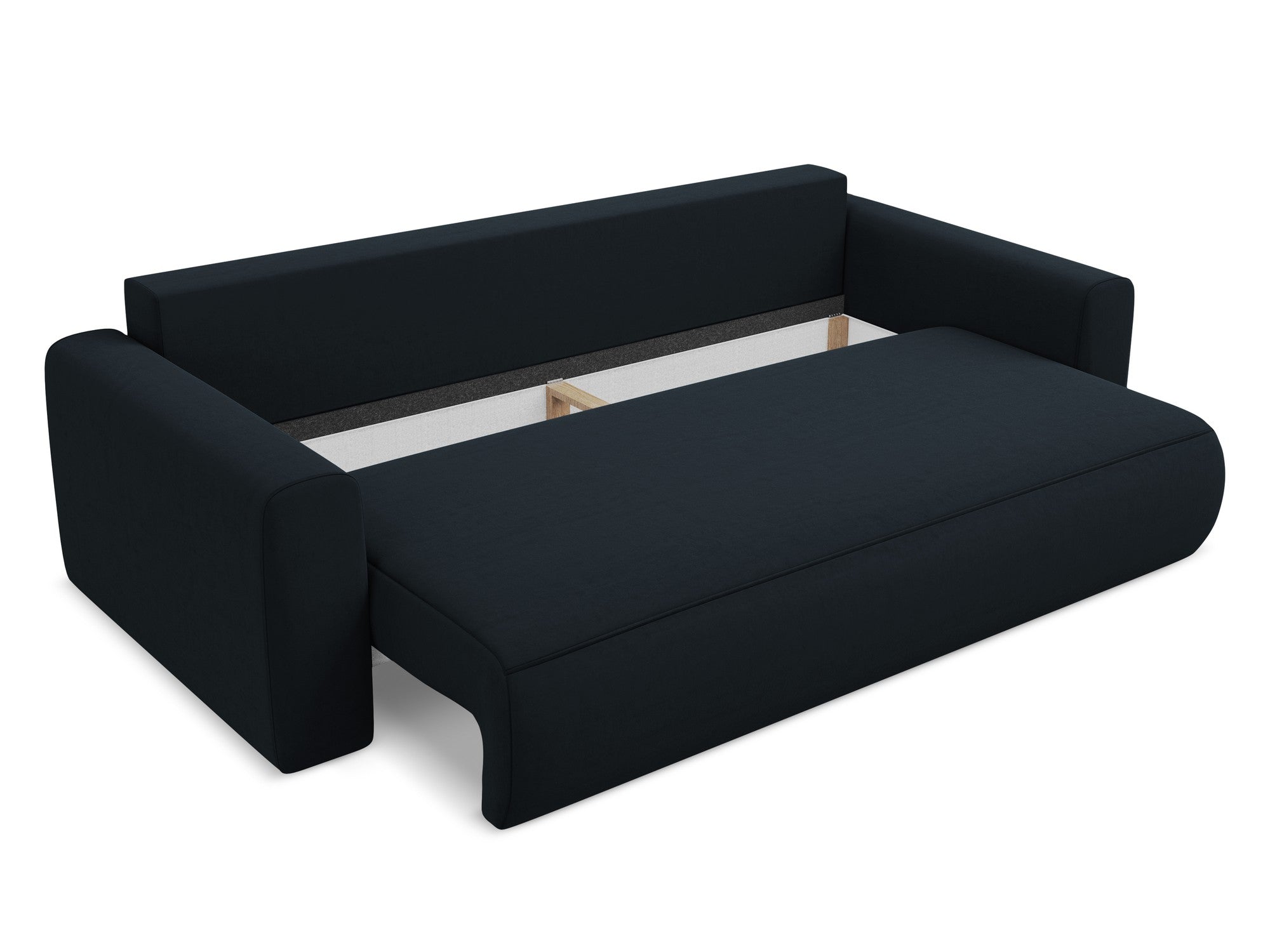 Sofa aksamitna 3-osobowa z funkcją spania KAPUA granat królewski