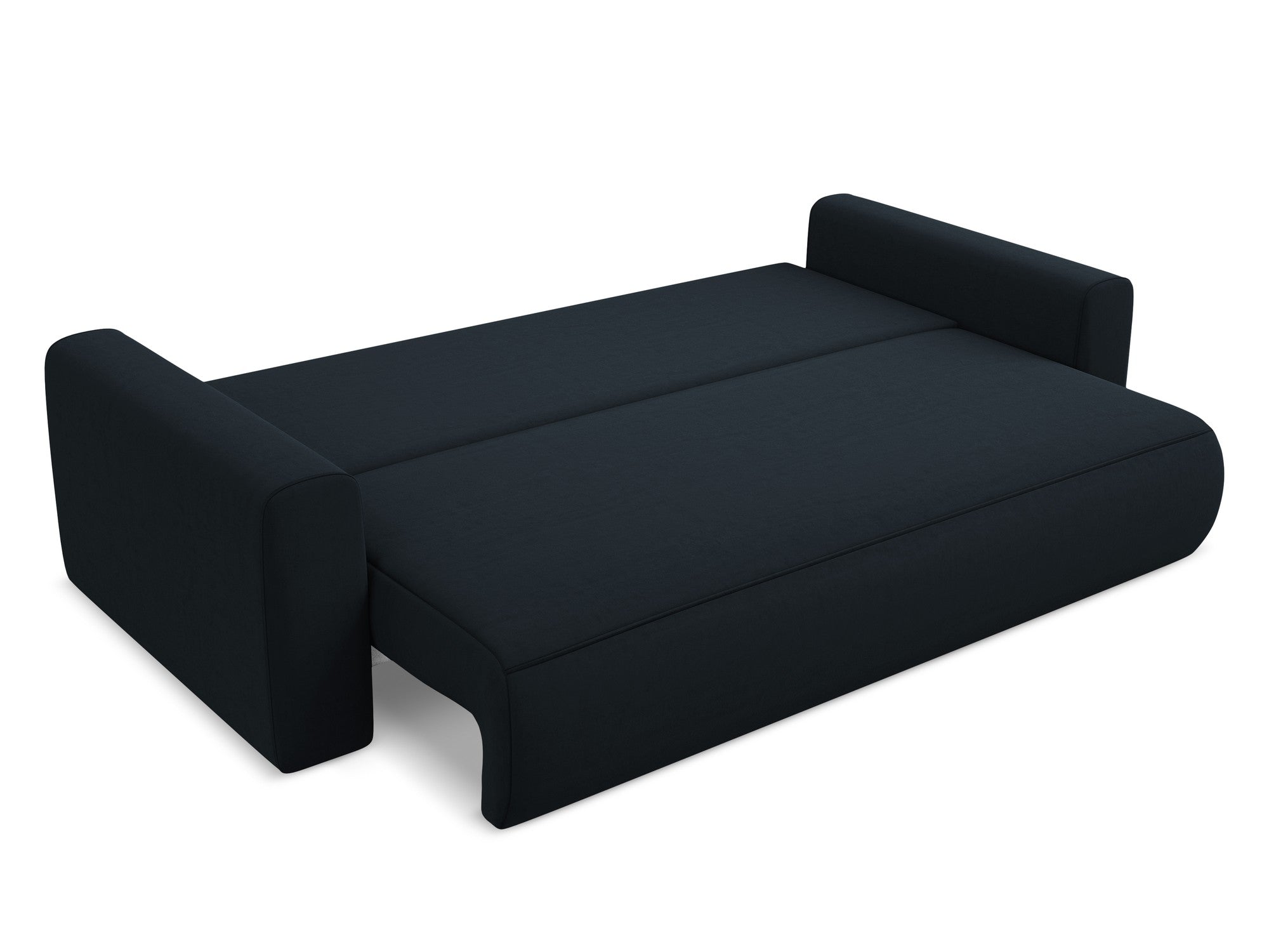 Sofa aksamitna 3-osobowa z funkcją spania KAPUA granat królewski