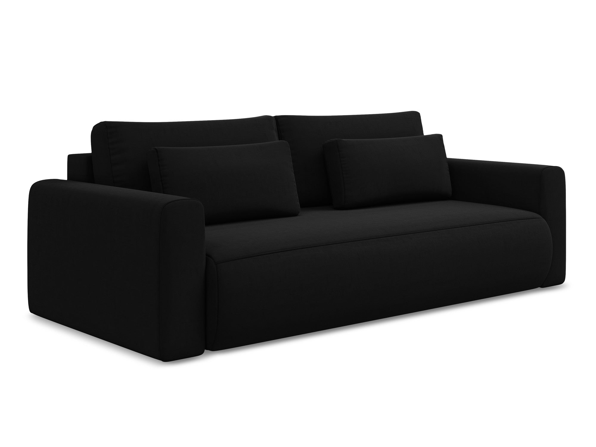 Sofa aus Samt für 3 Personen mit Schlaf-Funktion KAPUA schwarz