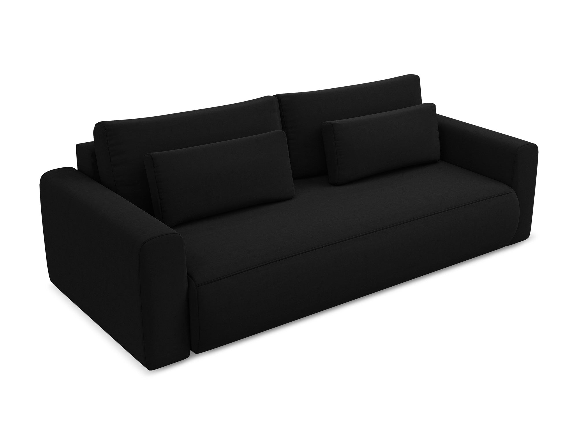Sofa aus Samt für 3 Personen mit Schlaf-Funktion KAPUA schwarz
