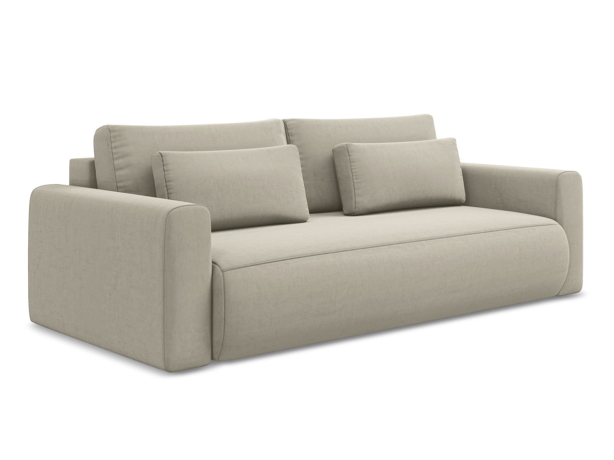 Sofa aus Samt für 3 Personen mit Schlaf-Funktion KAPUA perlmuttfarben