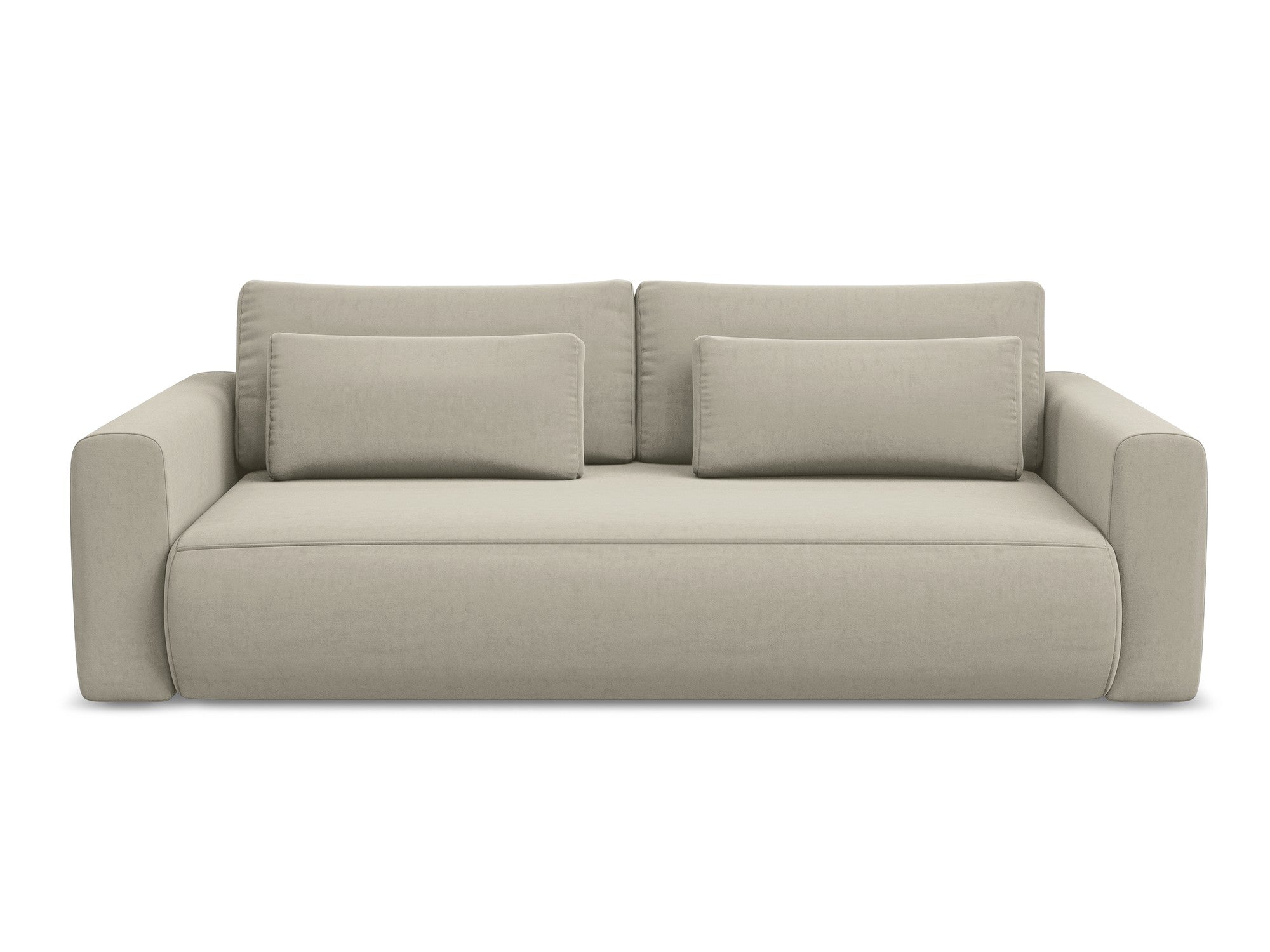 Sofa aus Samt für 3 Personen mit Schlaf-Funktion KAPUA perlmuttfarben