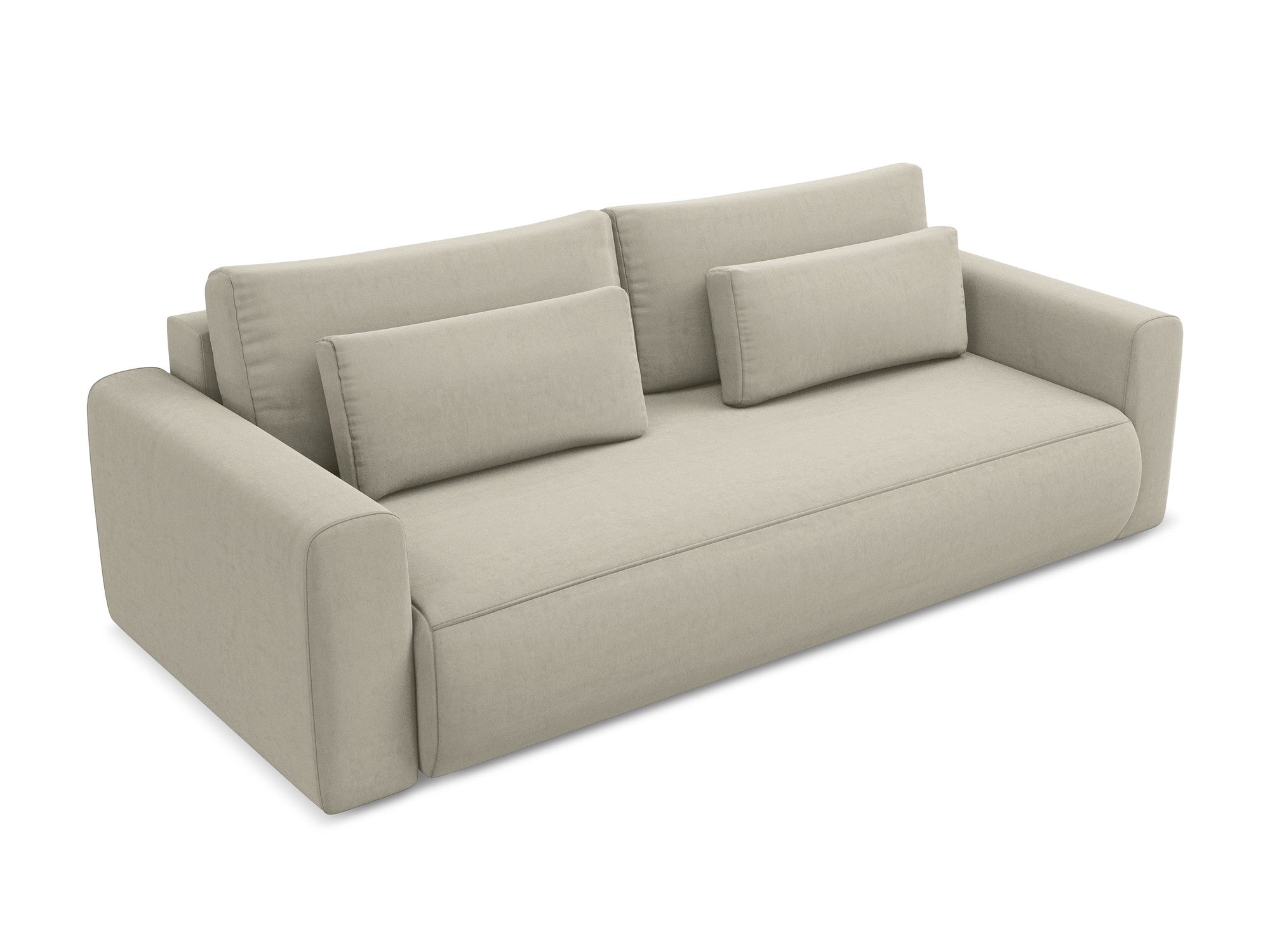 Sofa aus Samt für 3 Personen mit Schlaf-Funktion KAPUA perlmuttfarben