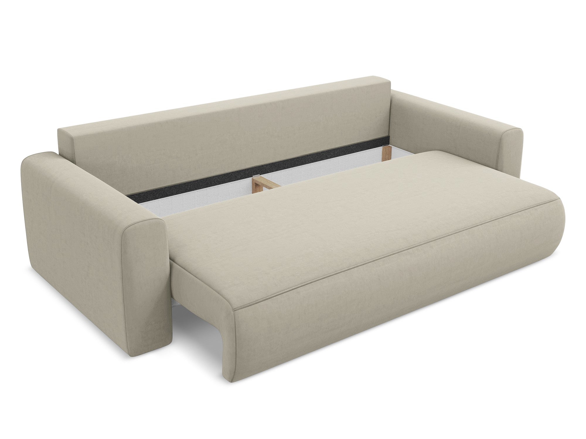 Sofa aus Samt für 3 Personen mit Schlaf-Funktion KAPUA perlmuttfarben