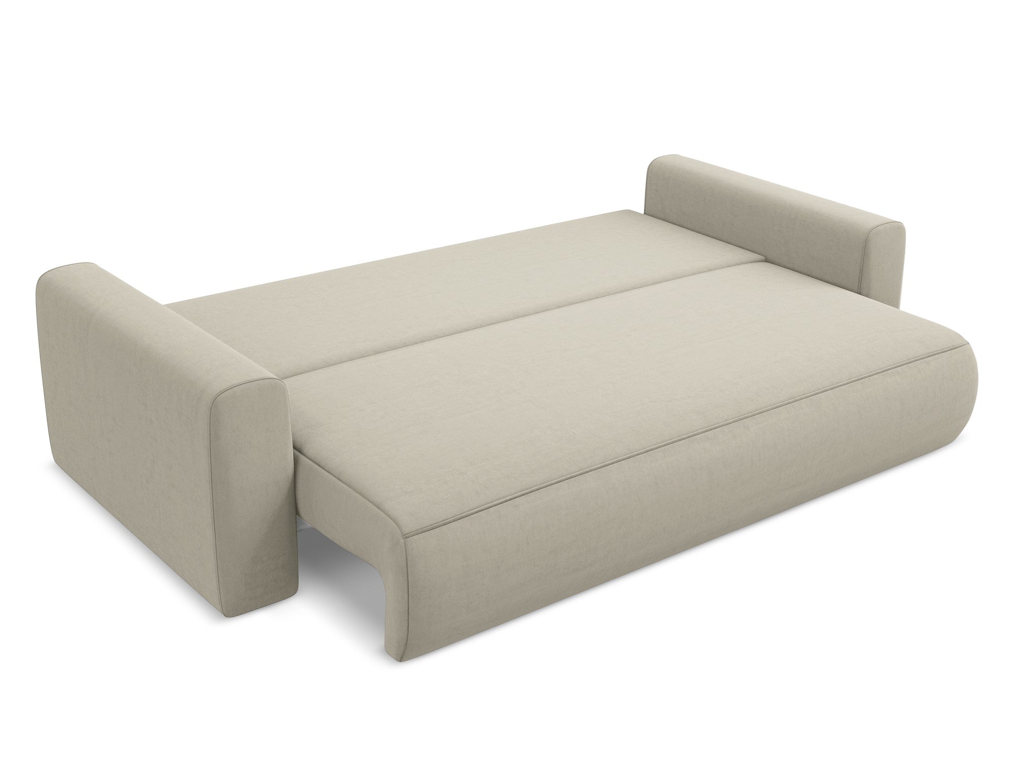 Sofa aus Samt für 3 Personen mit Schlaf-Funktion KAPUA perlmuttfarben