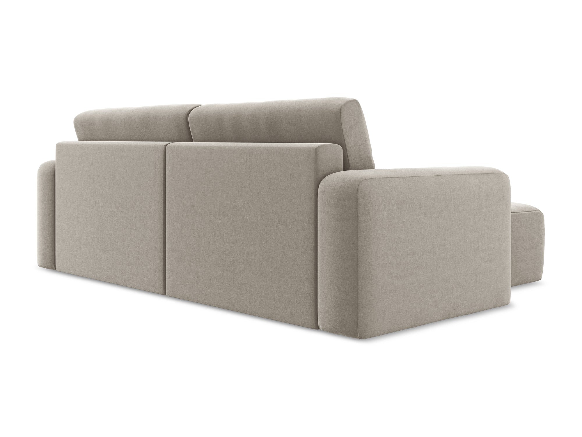 Samt-Ecksofa links mit Schlaffunktion KONA taupe