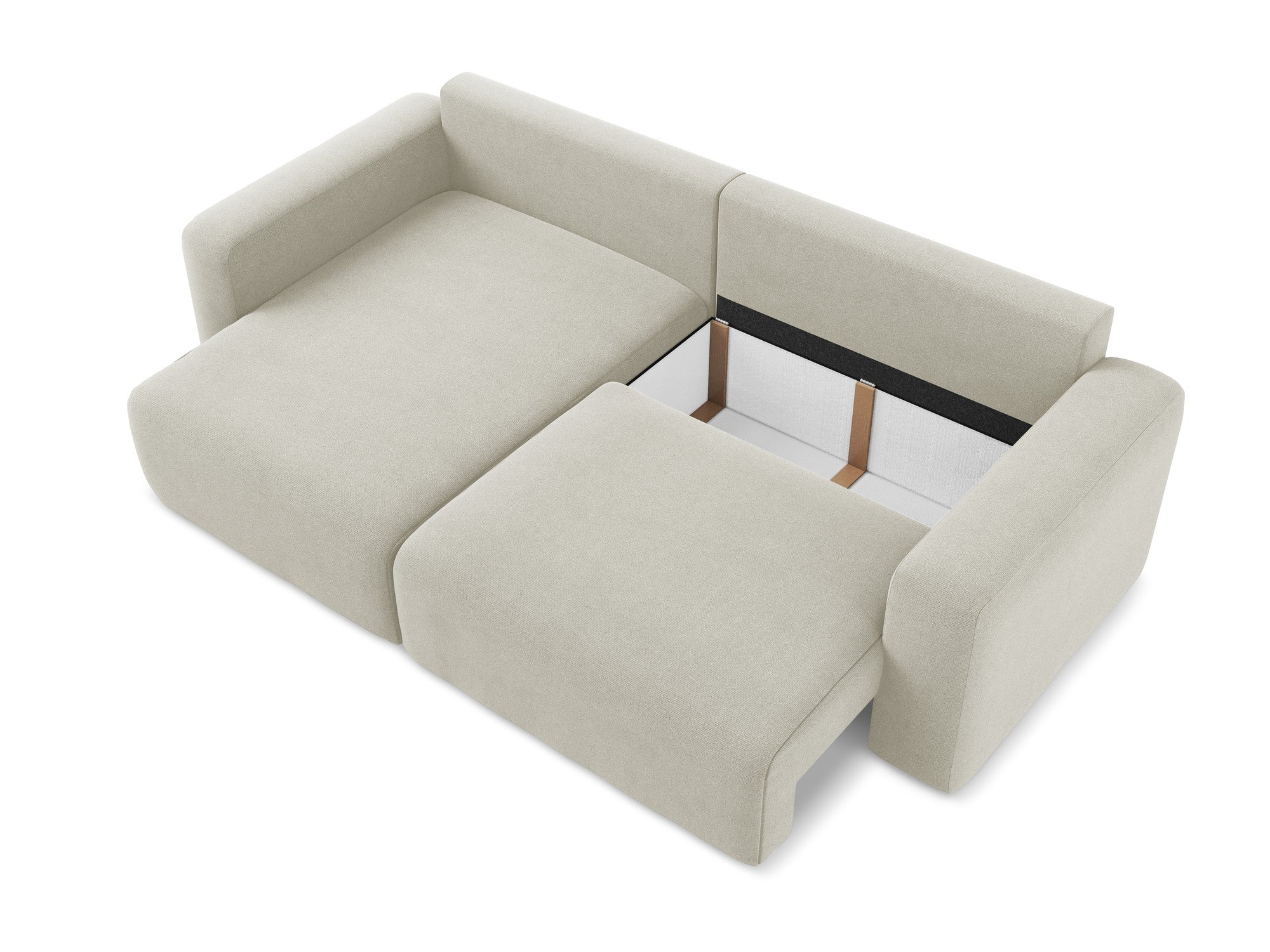 Linksseitiges Schlafsofa KONA in Hellbeige