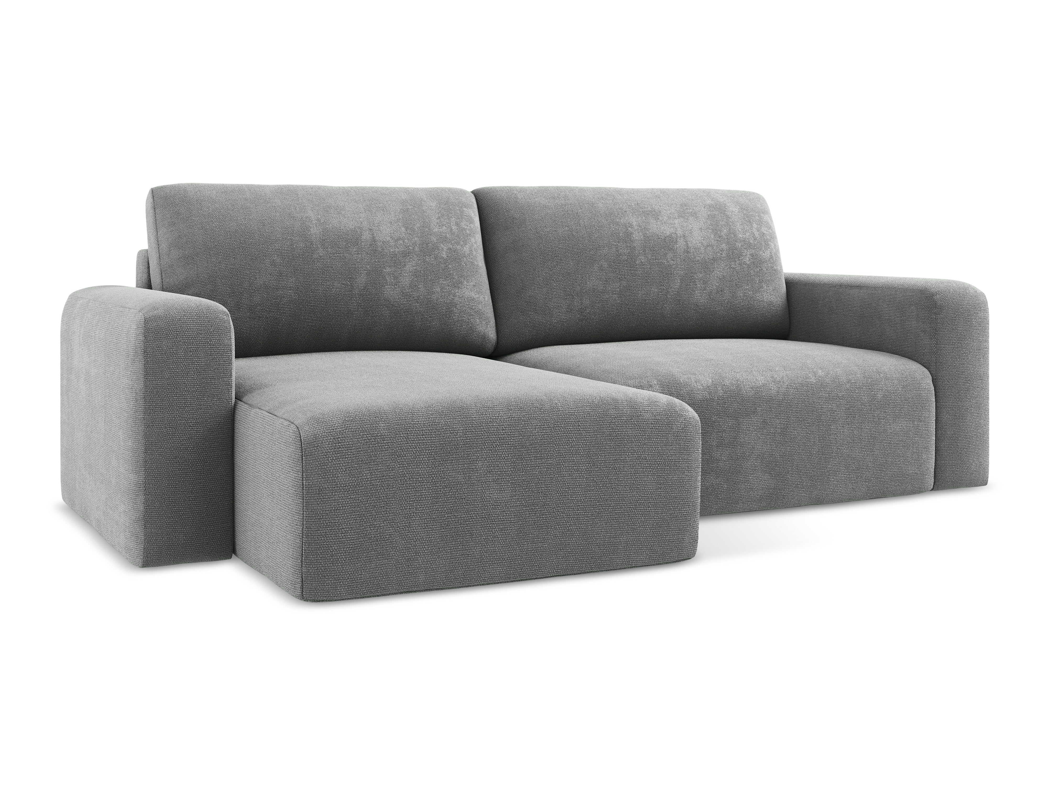 Left-sided corner sofa bed KONA gray chenille