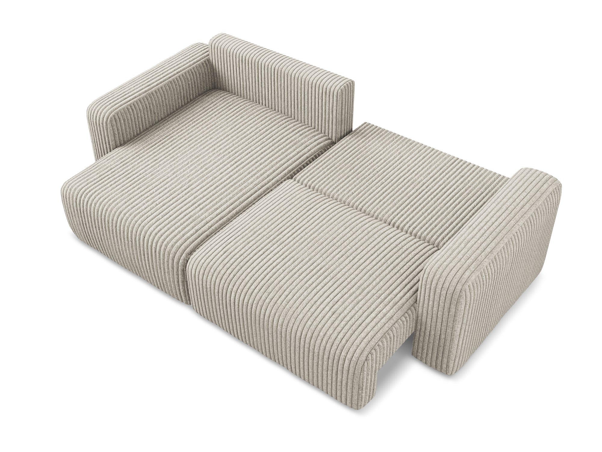 Left-sided corner sofa bed KONA in dark beige corduroy