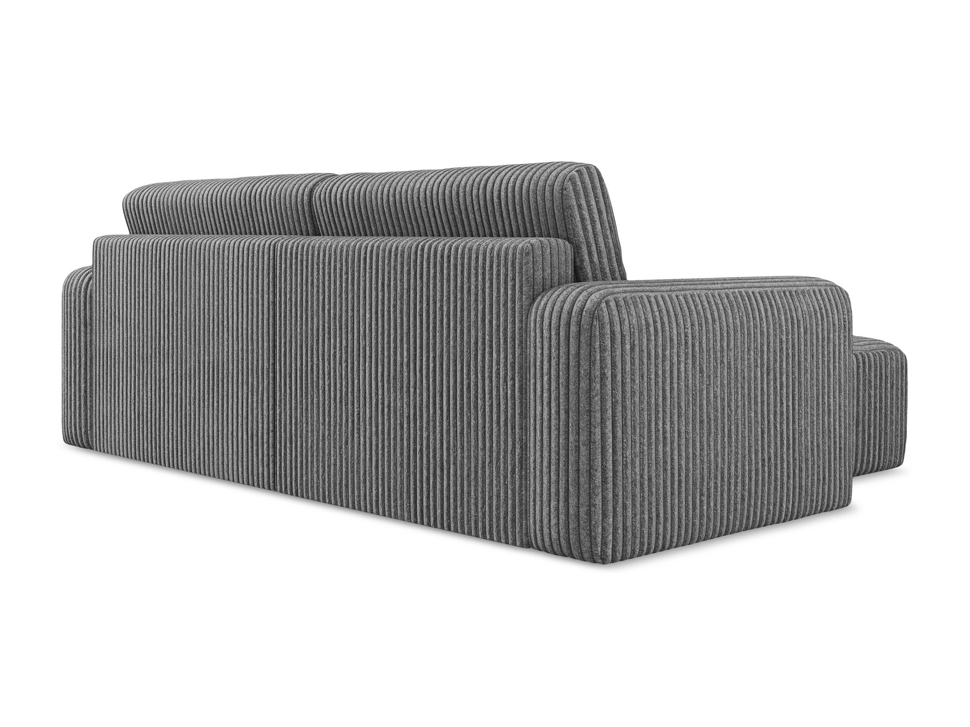 Linksseitige Schlafcouch KONA in dunkelgrauem Cord