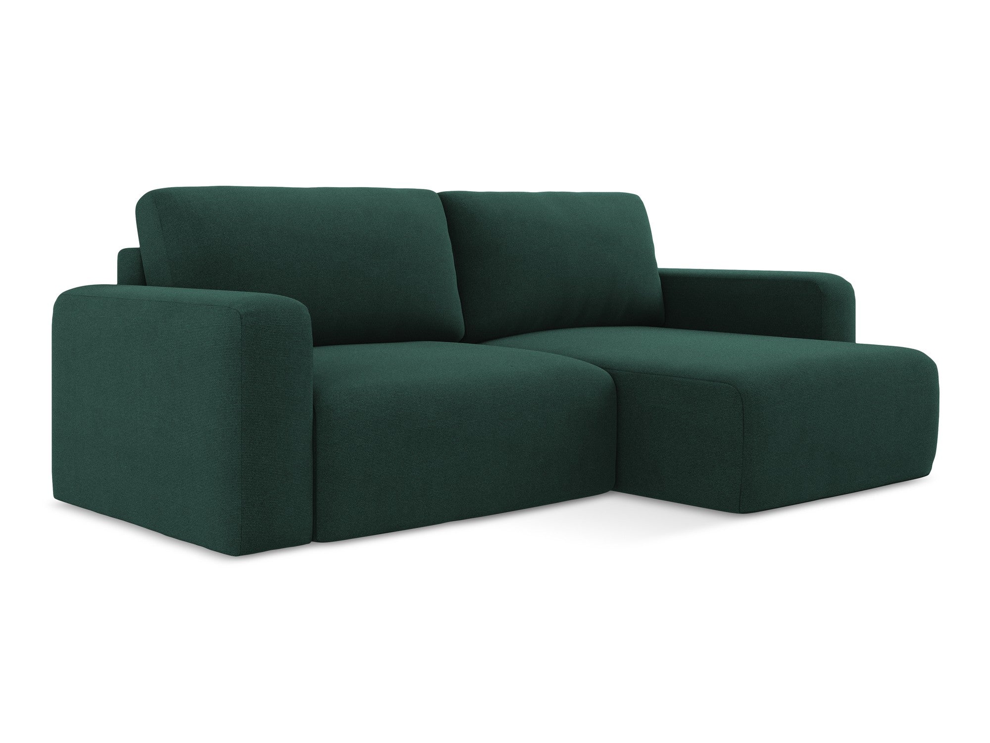 Right-sided corner sofa bed KONA in bottle green