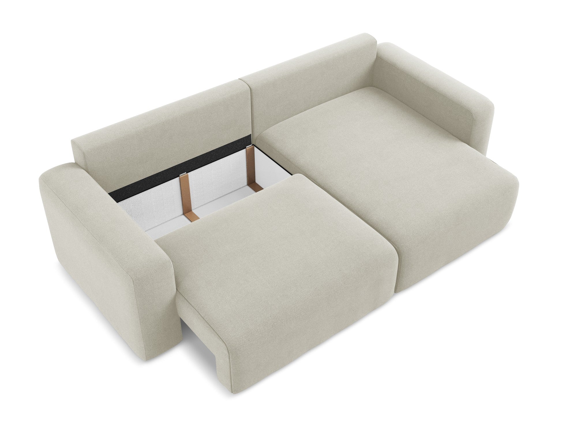 Right-sided corner sofa bed KONA light beige