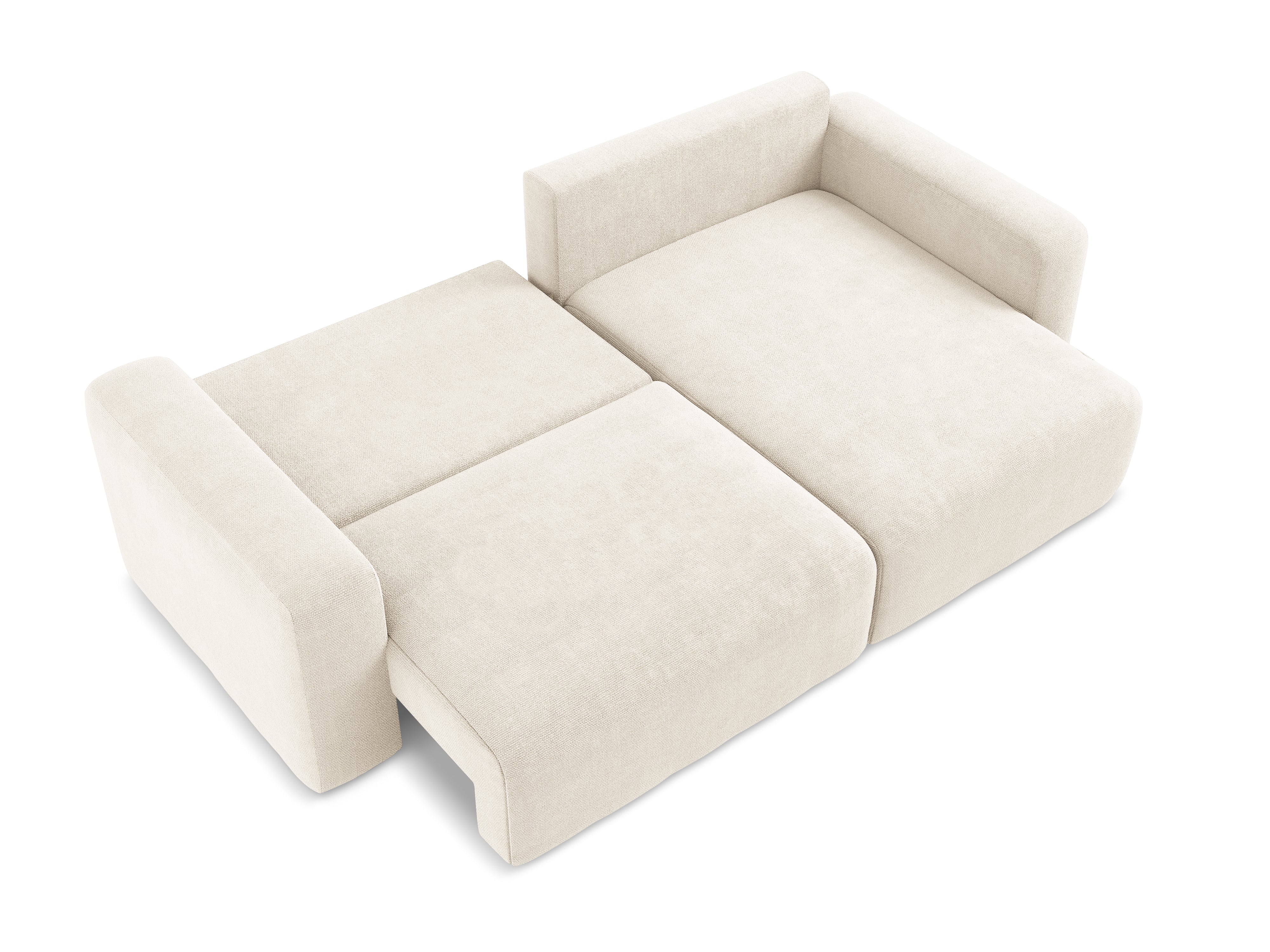 Narożnik prawostronny z funkcją spania KONA jasnobeżowy szenil