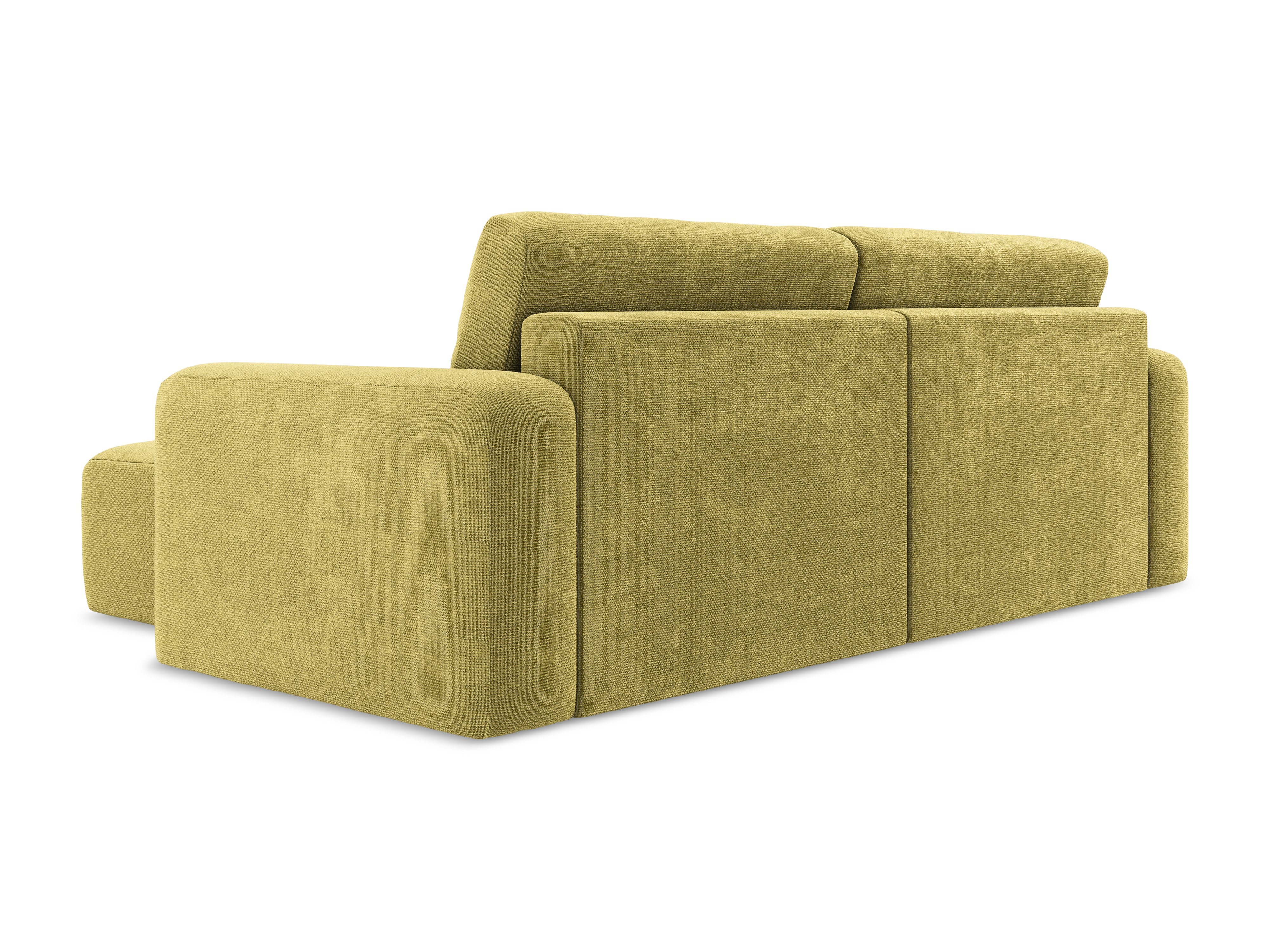Right-hand corner sofa bed KONA in lime green chenille