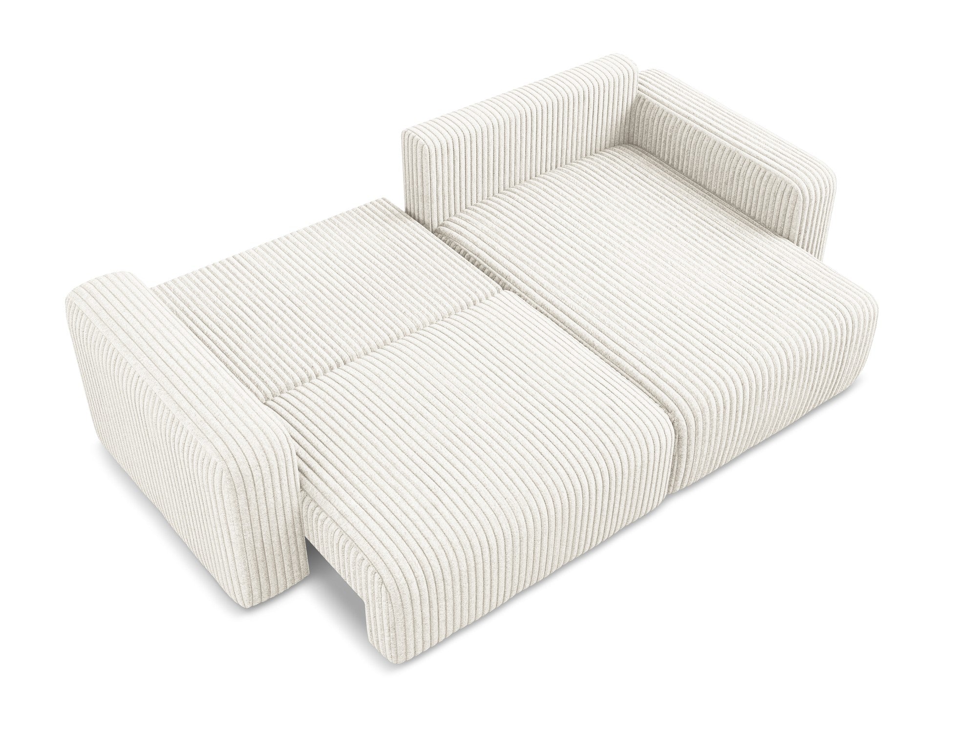 Right-facing corner sofa bed KONA light beige corduroy