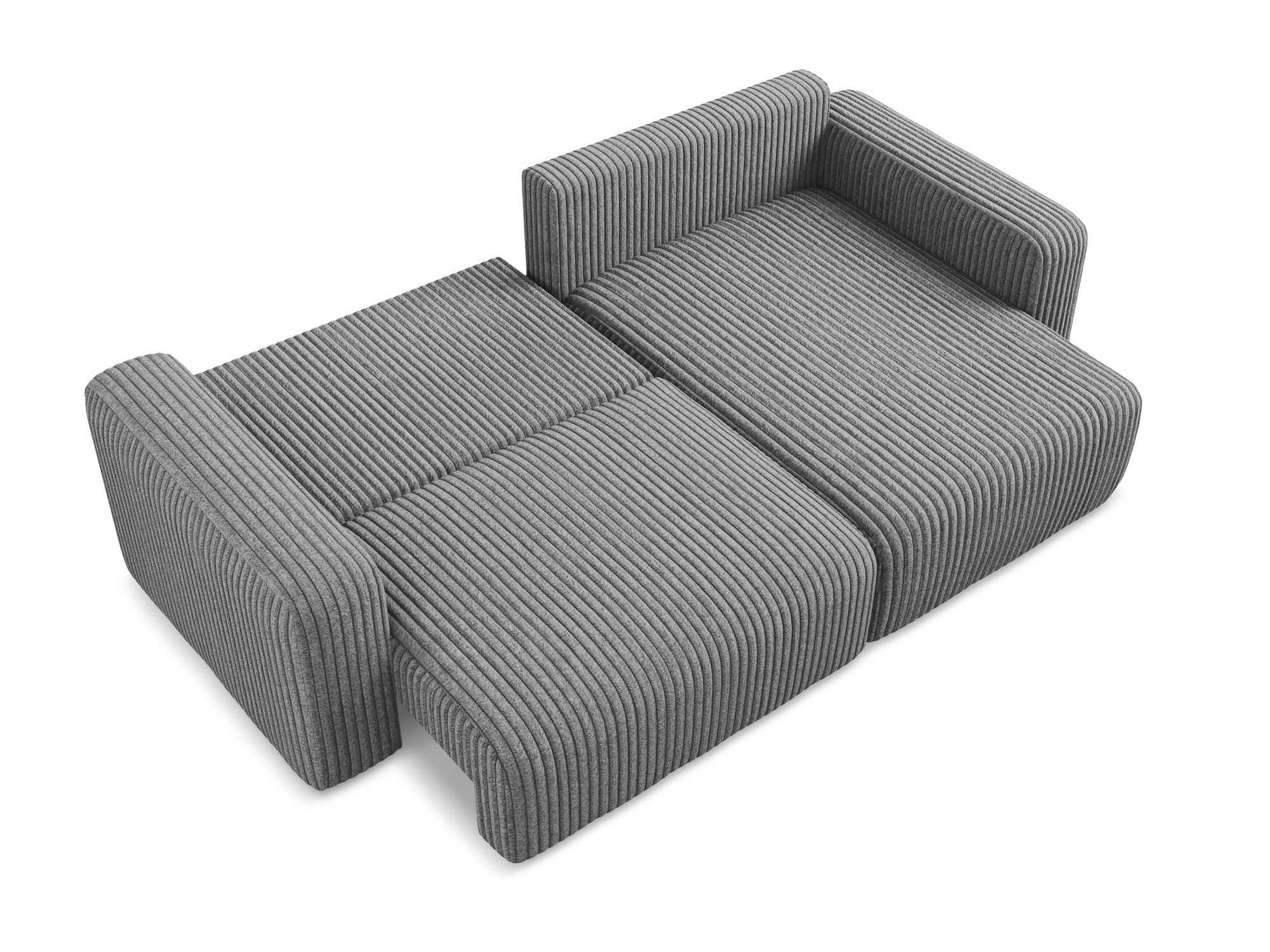Right-facing corner sofa bed KONA dark gray corduroy