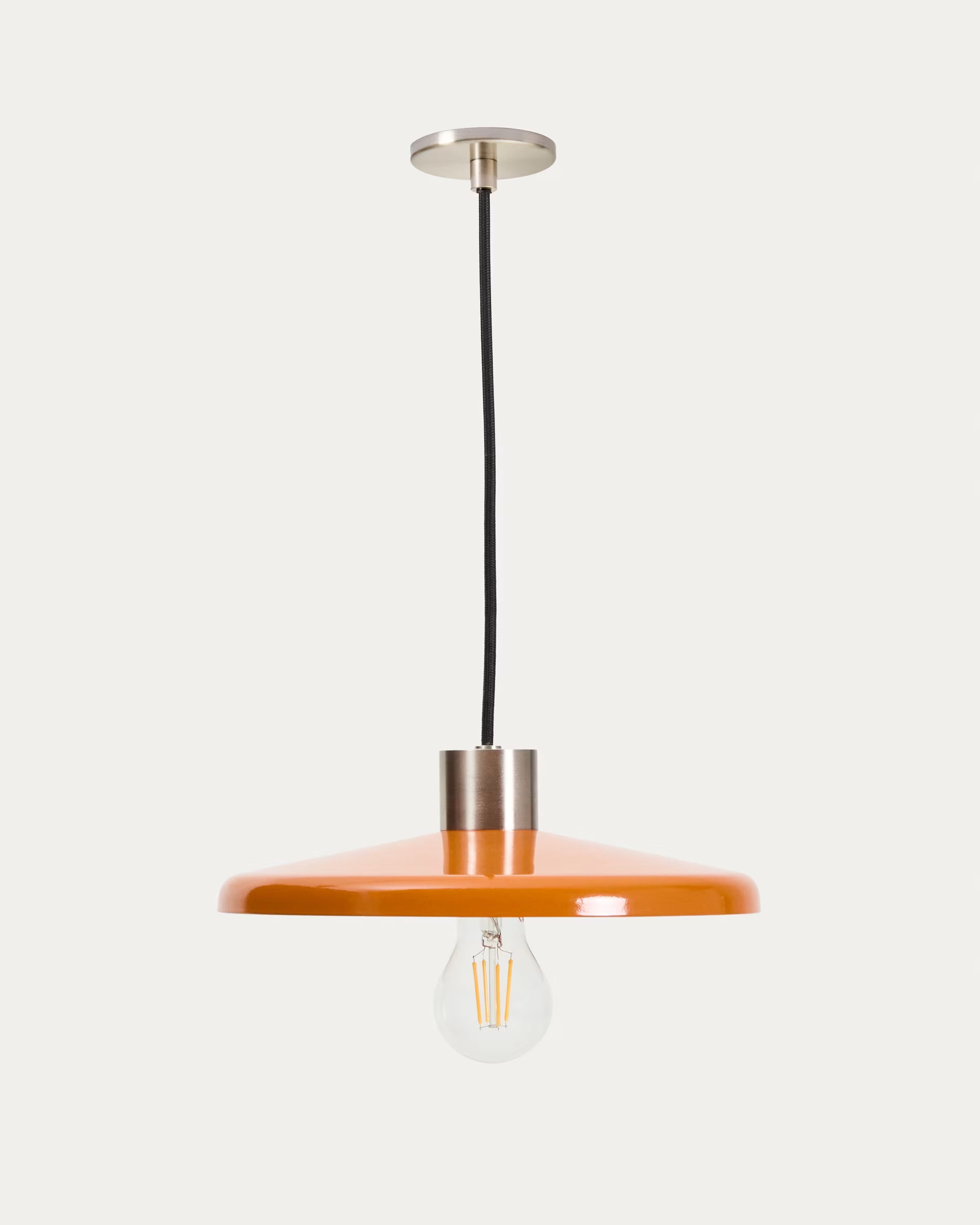 Pendelleuchte NUVIRA orange mit Silber