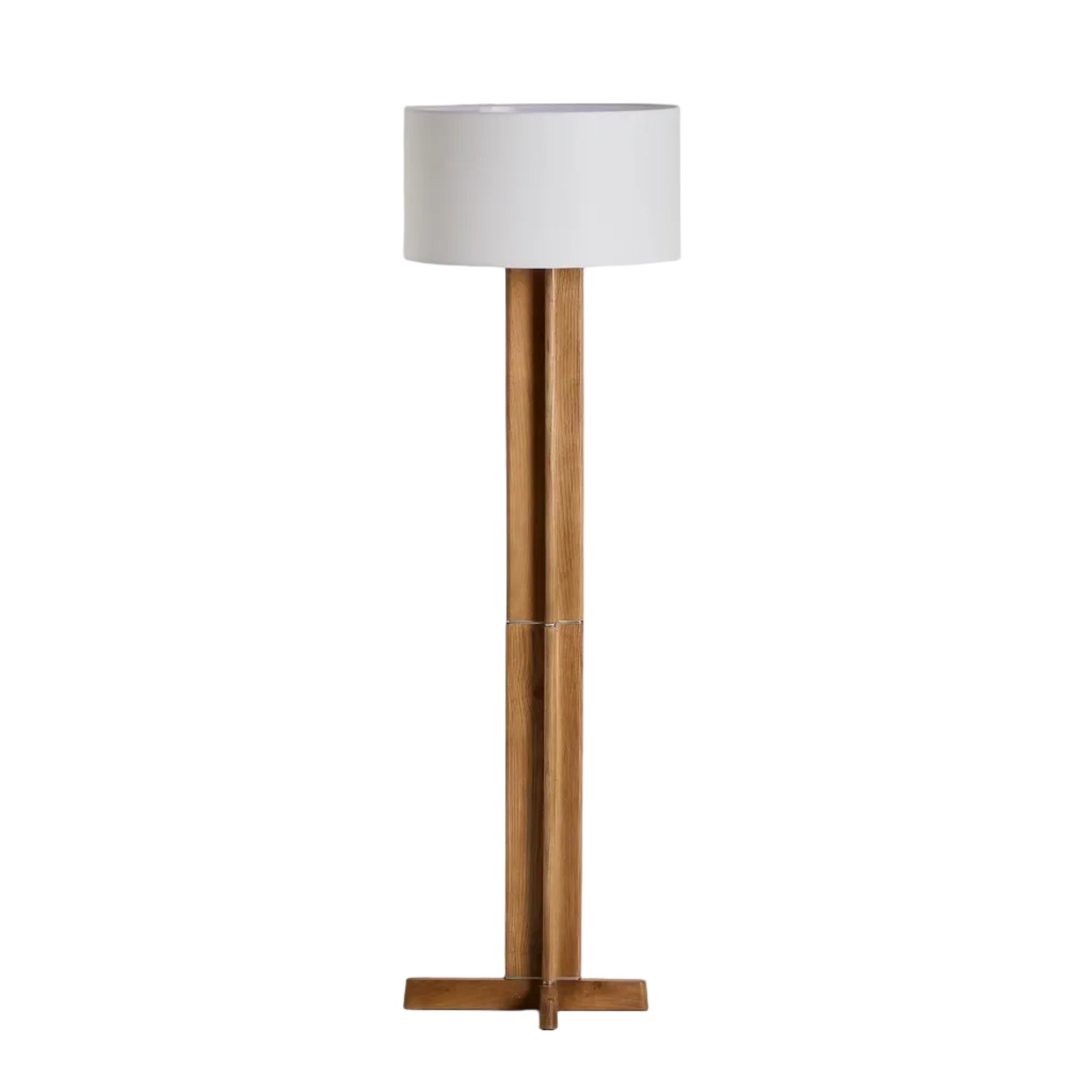 Stehlampe NIANI grau mit Holzfuß
