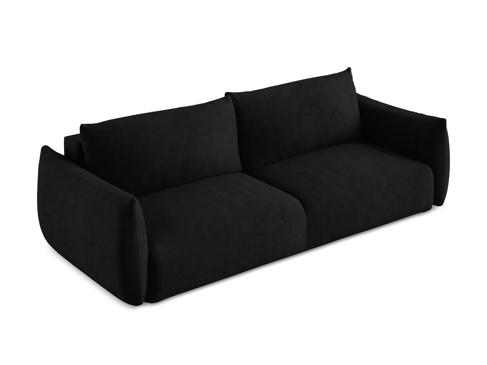 Sofa für 3 Personen mit Schlaf-Funktion LEILA schwarzer Chenille