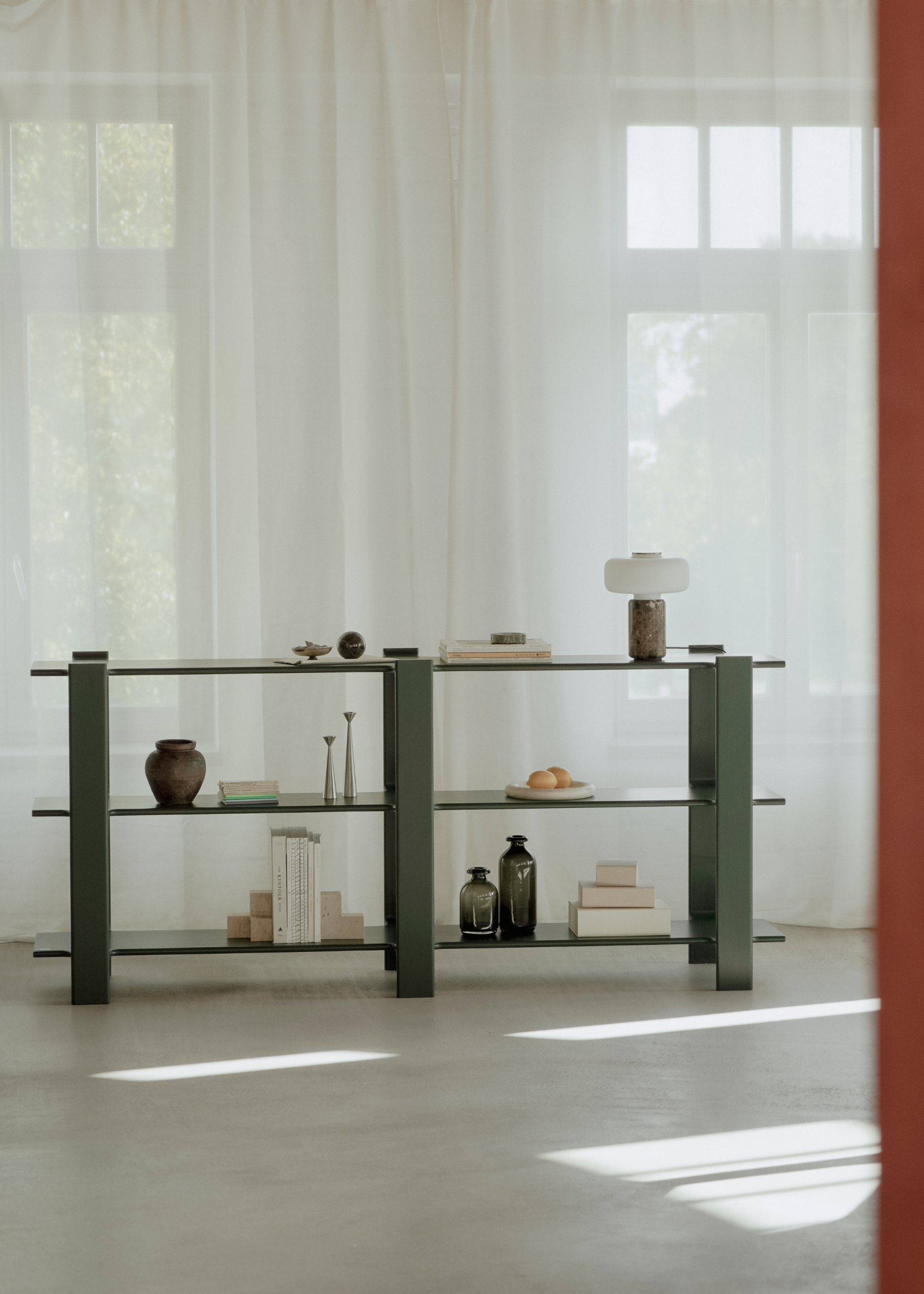 Regał LIGO DUO zielone drewno dębowe