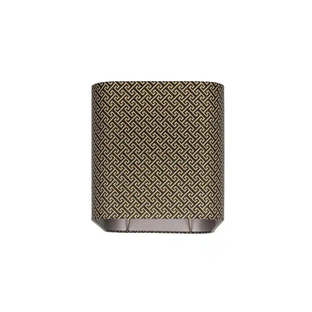 Rectangular GEO black lampshade with beige