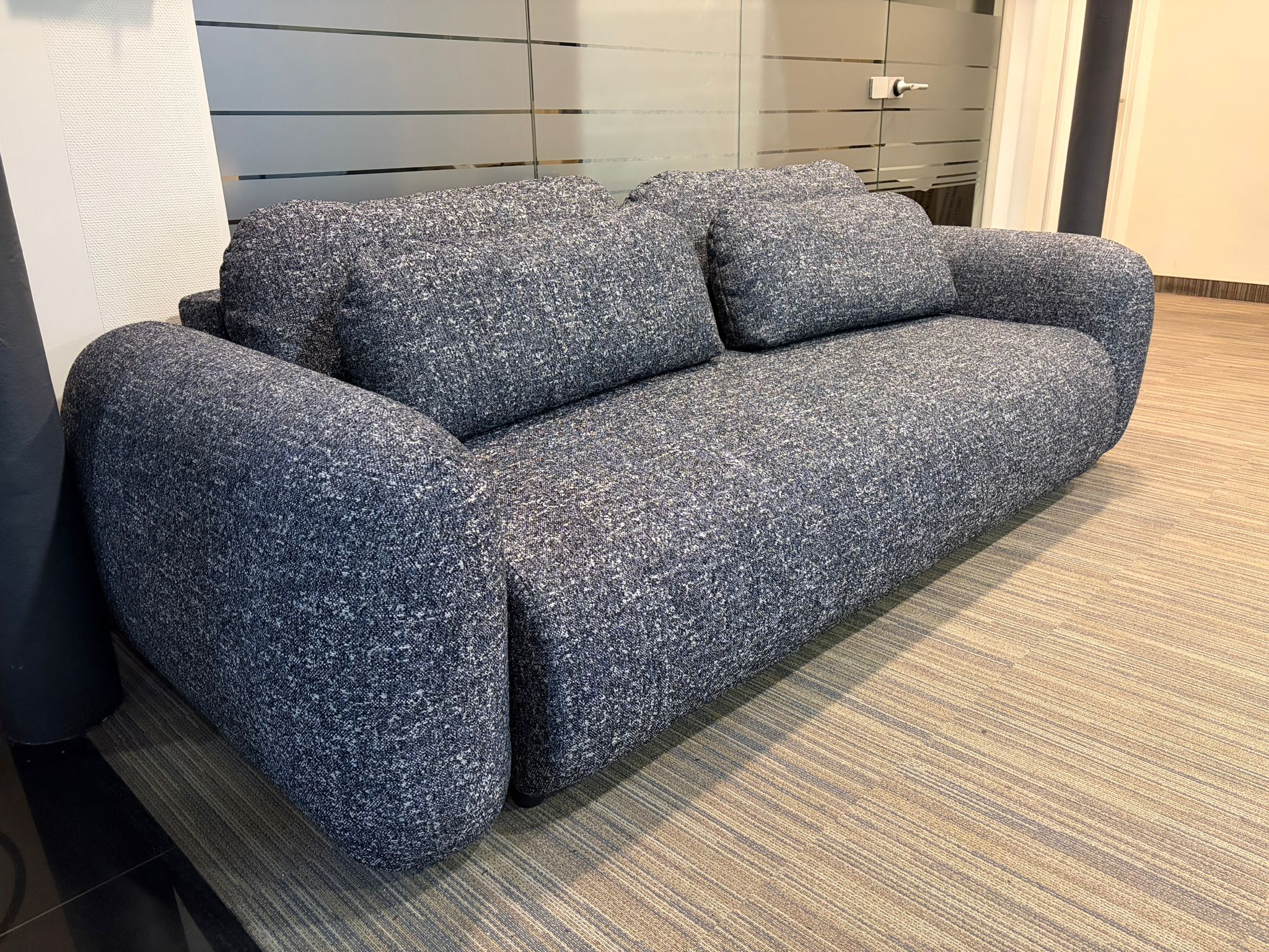 3-Seater Sofa with Sleeping Function LOHI Terracotta Chenille