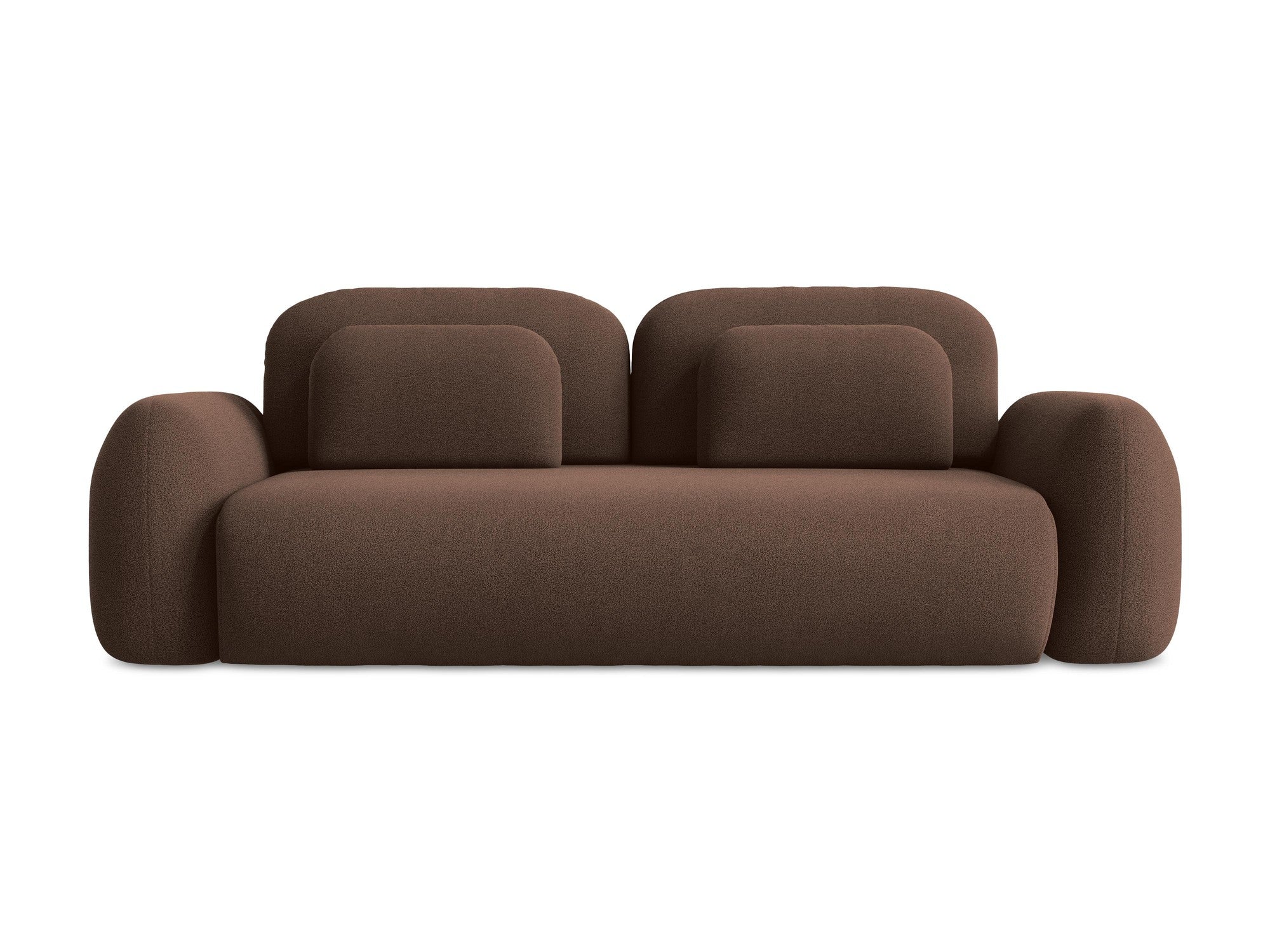 3-Seater Sofa with Sleeping Function LOHI Brown Boucle