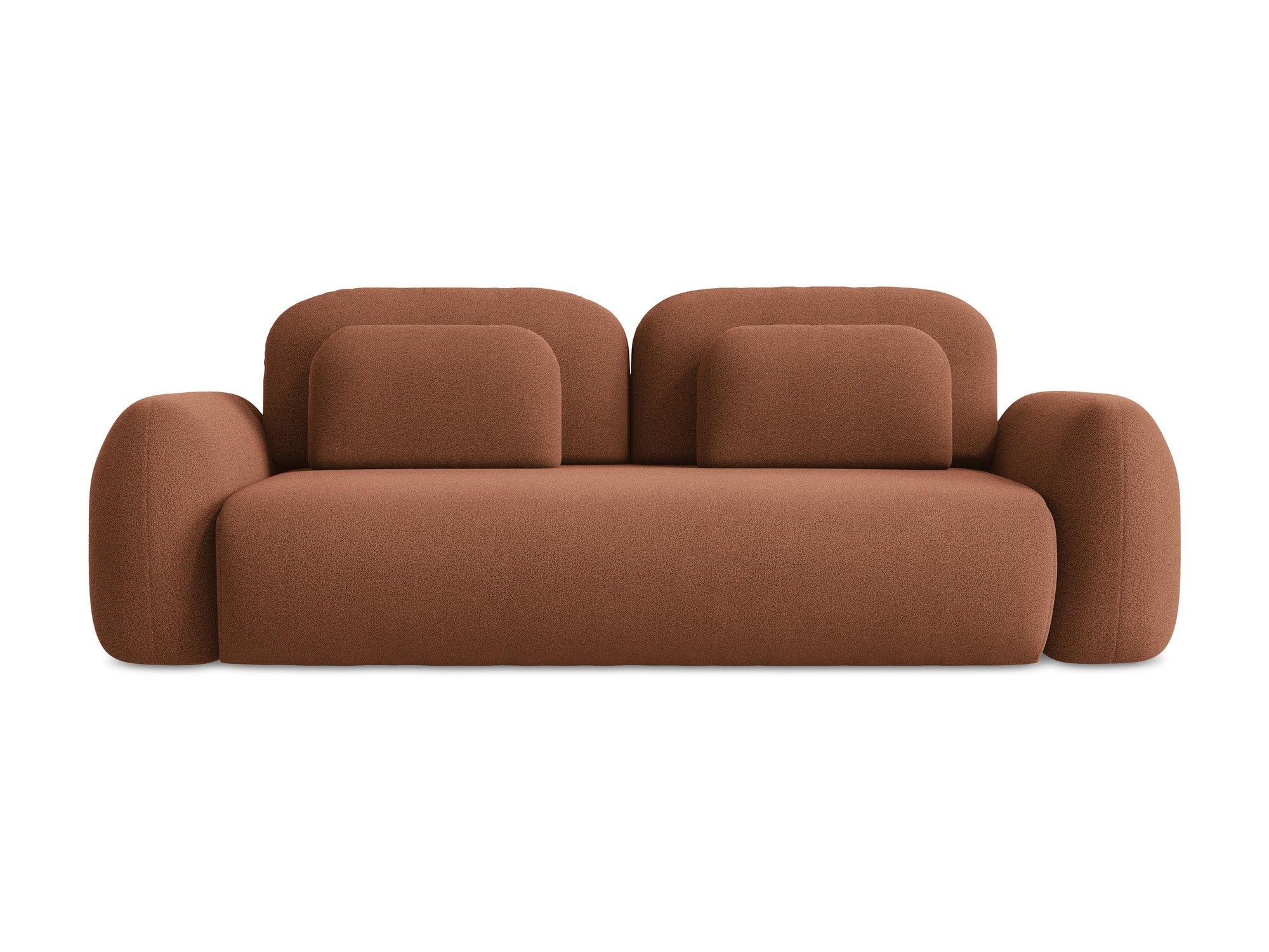 Sofa 3-Sitzer mit Schlaf-Funktion LOHI Terrakotta Boucle