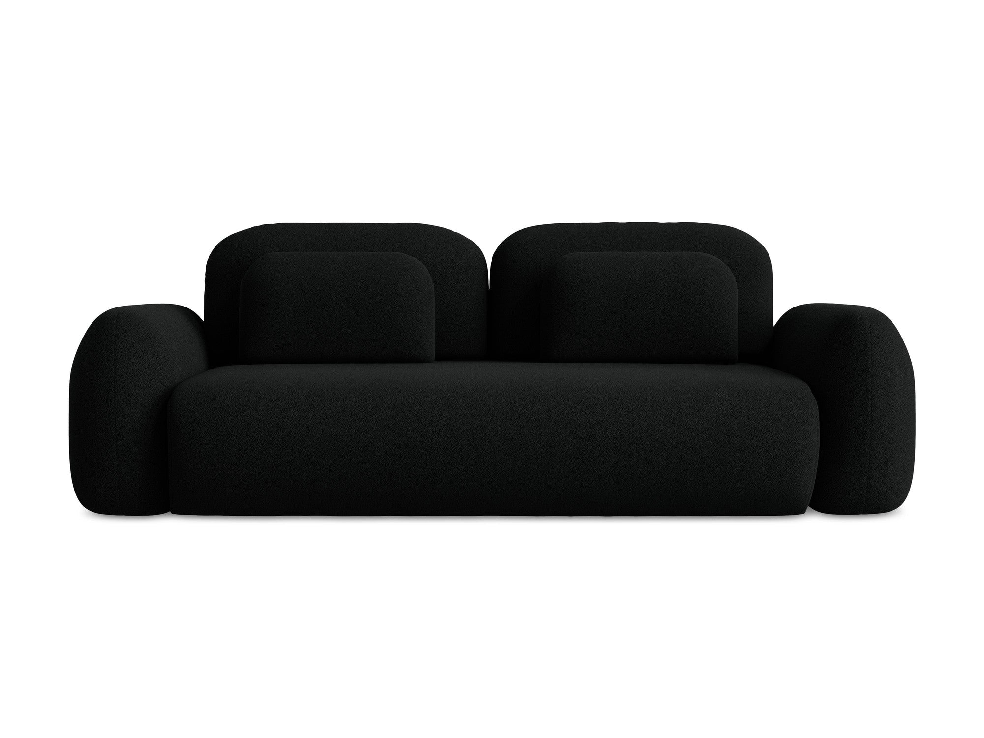 Sofa für 3 Personen mit Schlaf-Funktion LOHI schwarz Boucle