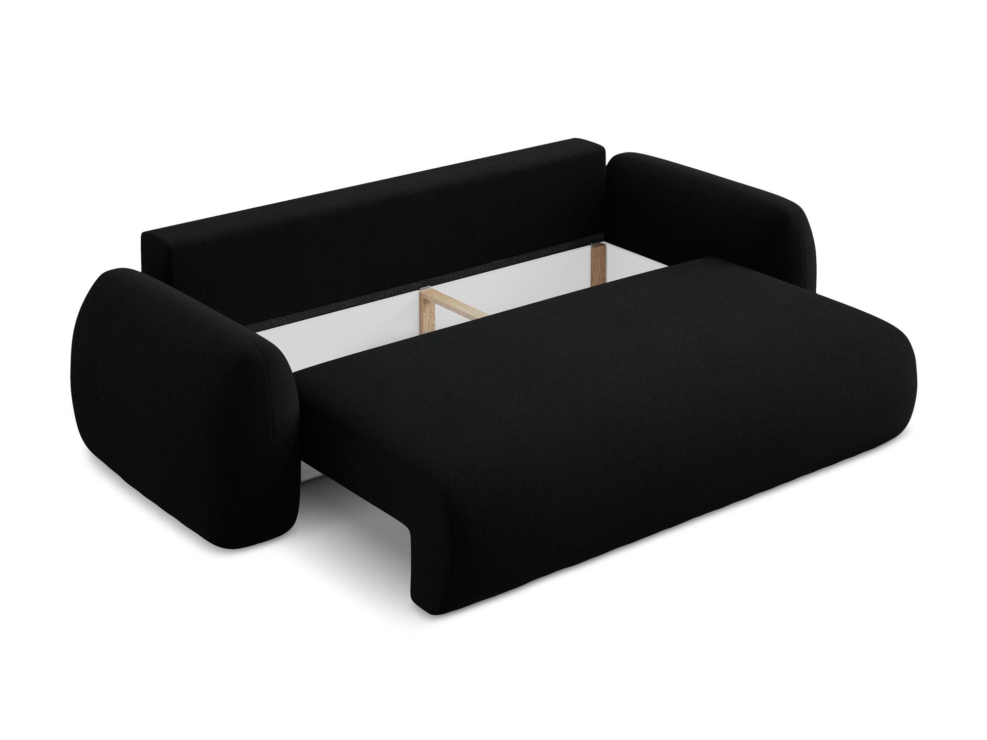Sofa für 3 Personen mit Schlaf-Funktion LOHI schwarz Boucle