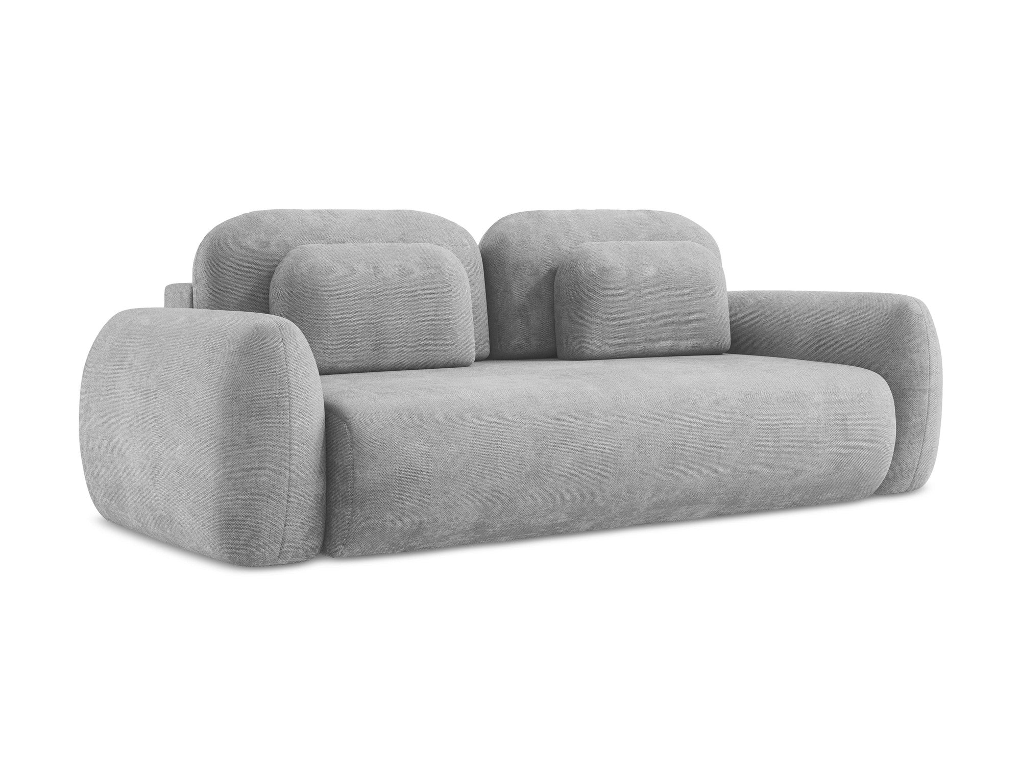 3-Seater Sofa with Sleeping Function LOHI Light Gray Chenille