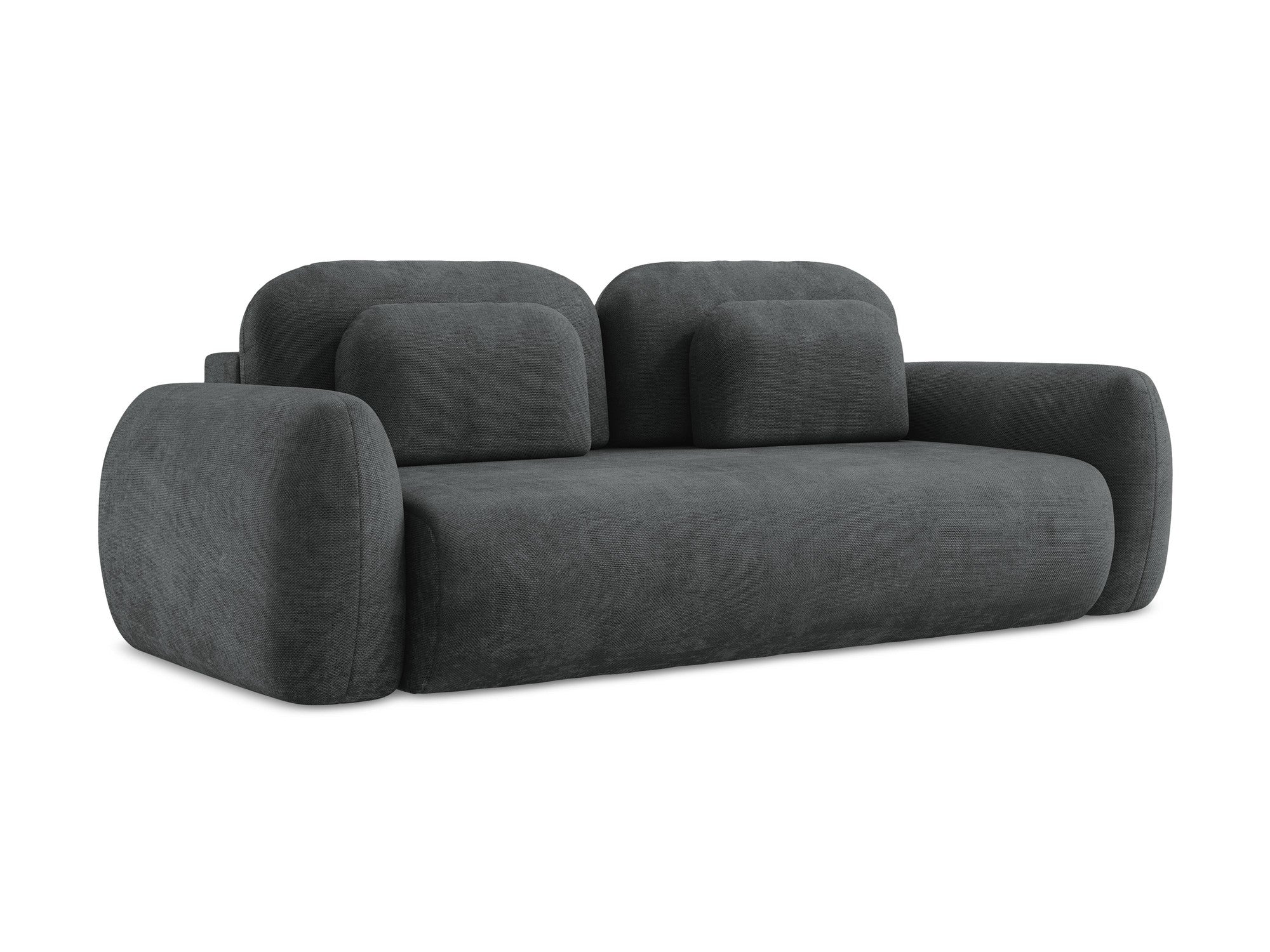 3-Seater Sofa with Sleeping Function LOHI Dark Gray Chenille