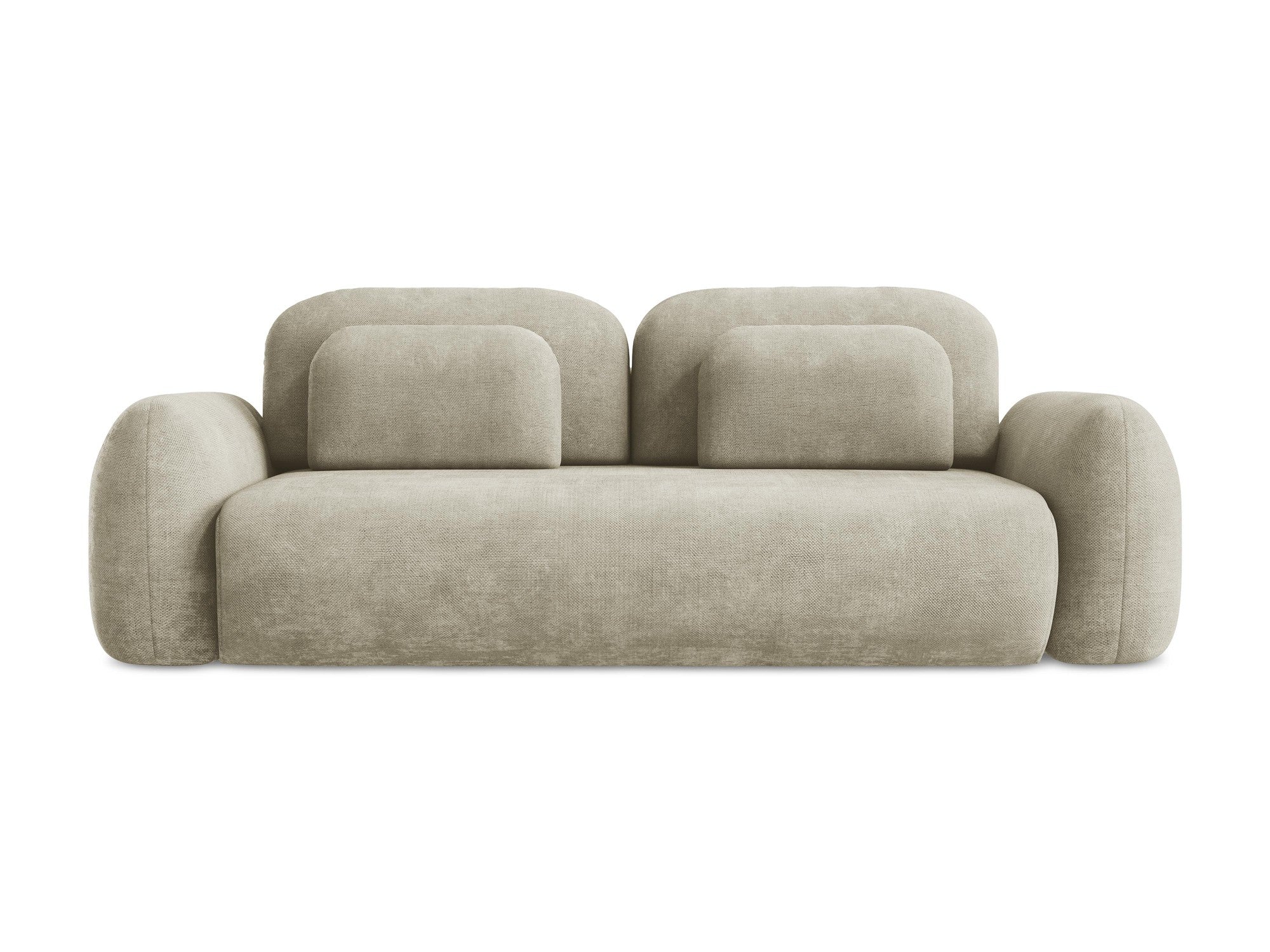 Sofa für 3 Personen mit Schlaf-Funktion LOHI beige Chenille