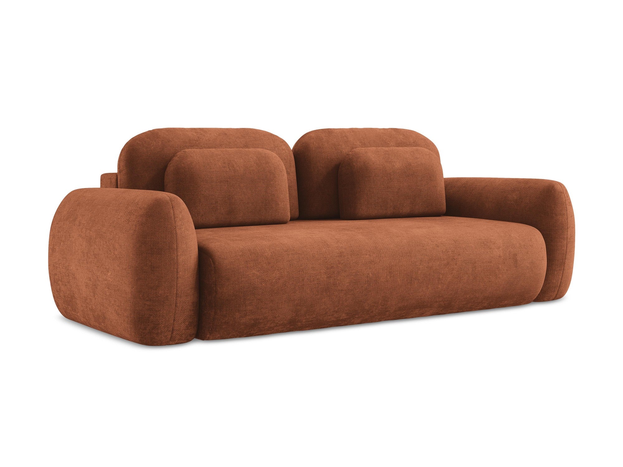Sofa für 3 Personen mit Schlaf-Funktion LOHI Terrakotta Chenille